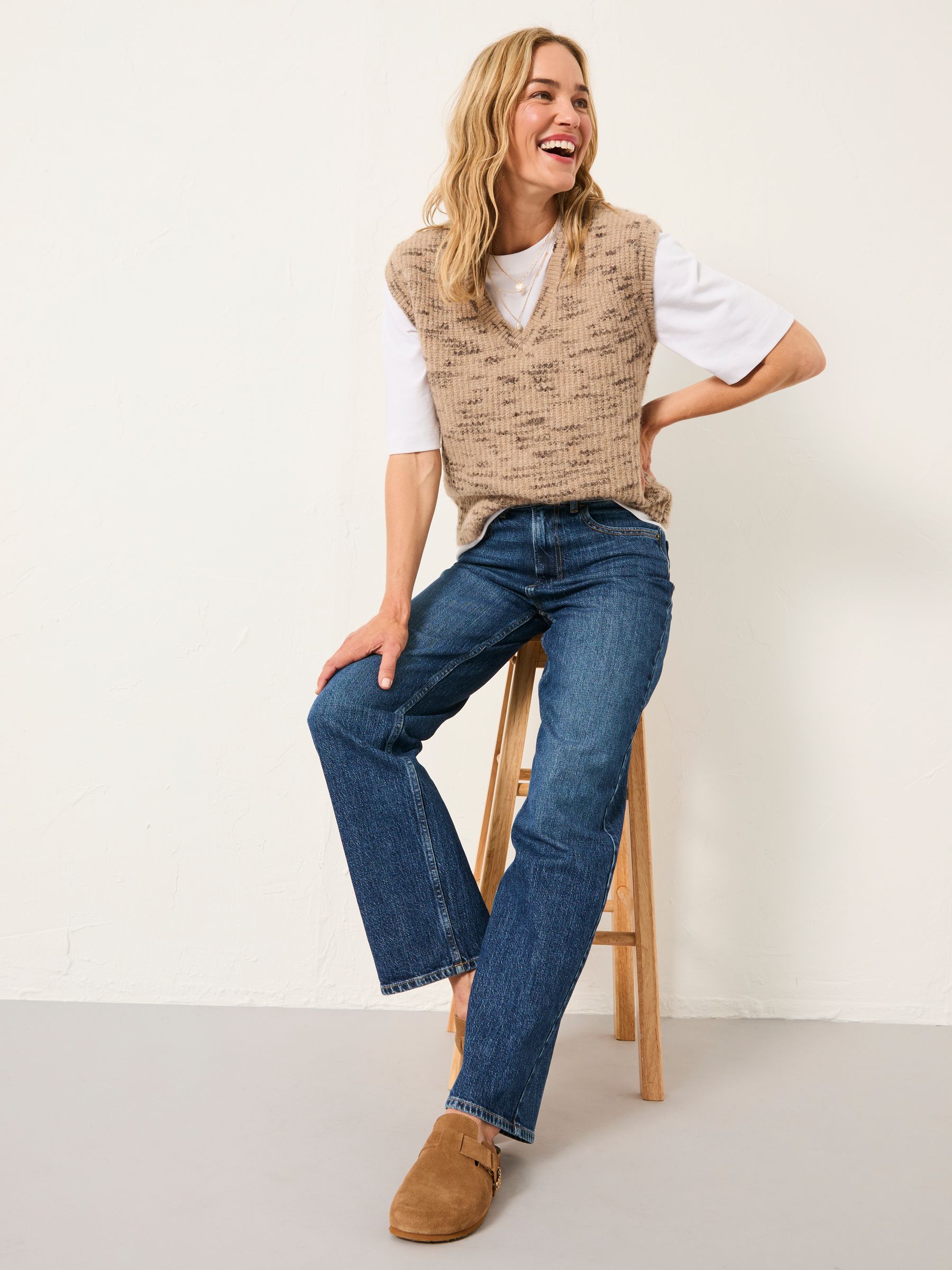 Filby Blue Denim Petite Relaxed Straight Jeans - Image 6 of 7