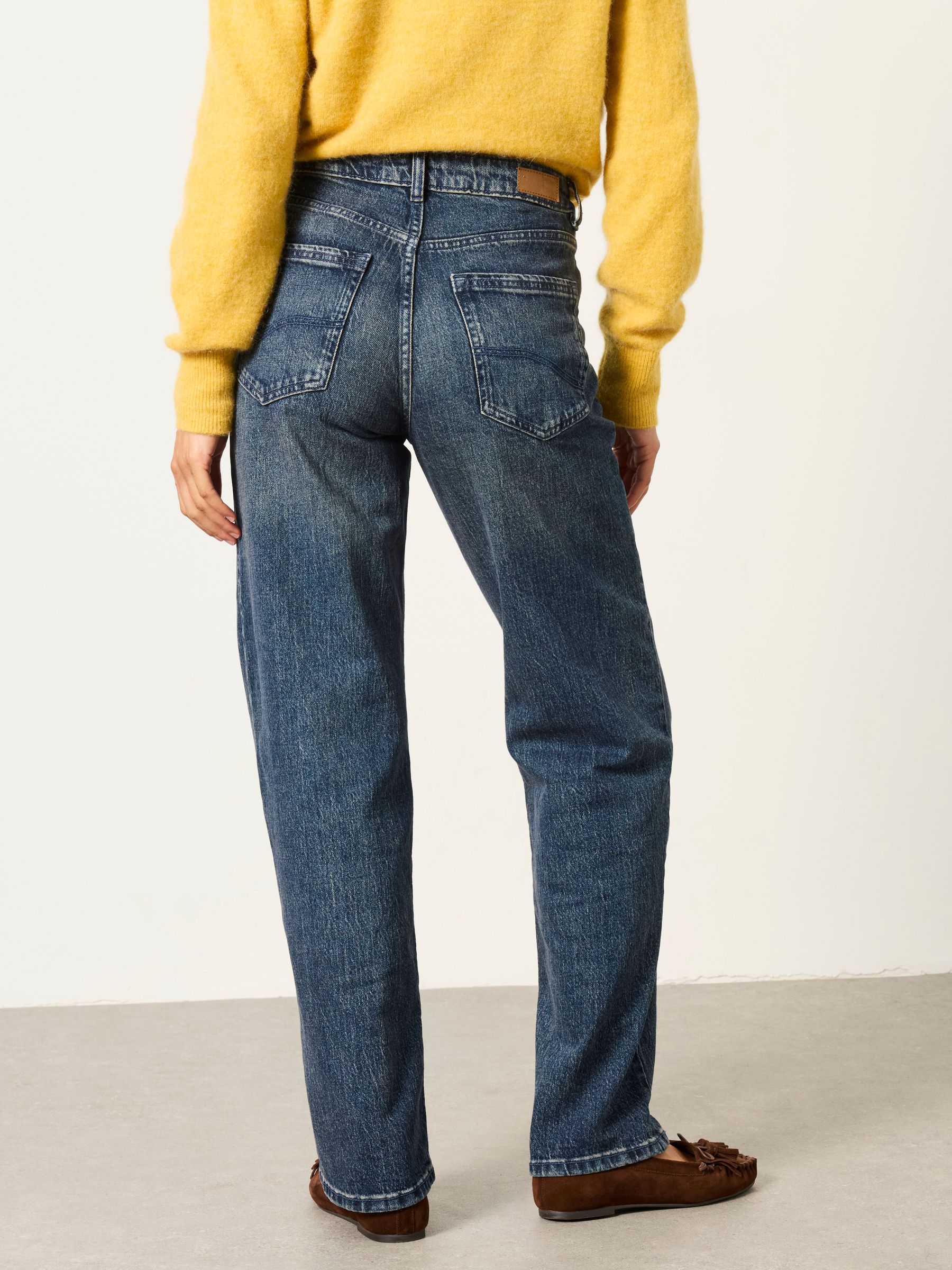 Filby Dark Teal Blue Petite Relaxed Straight Jeans - Image 2 of 6