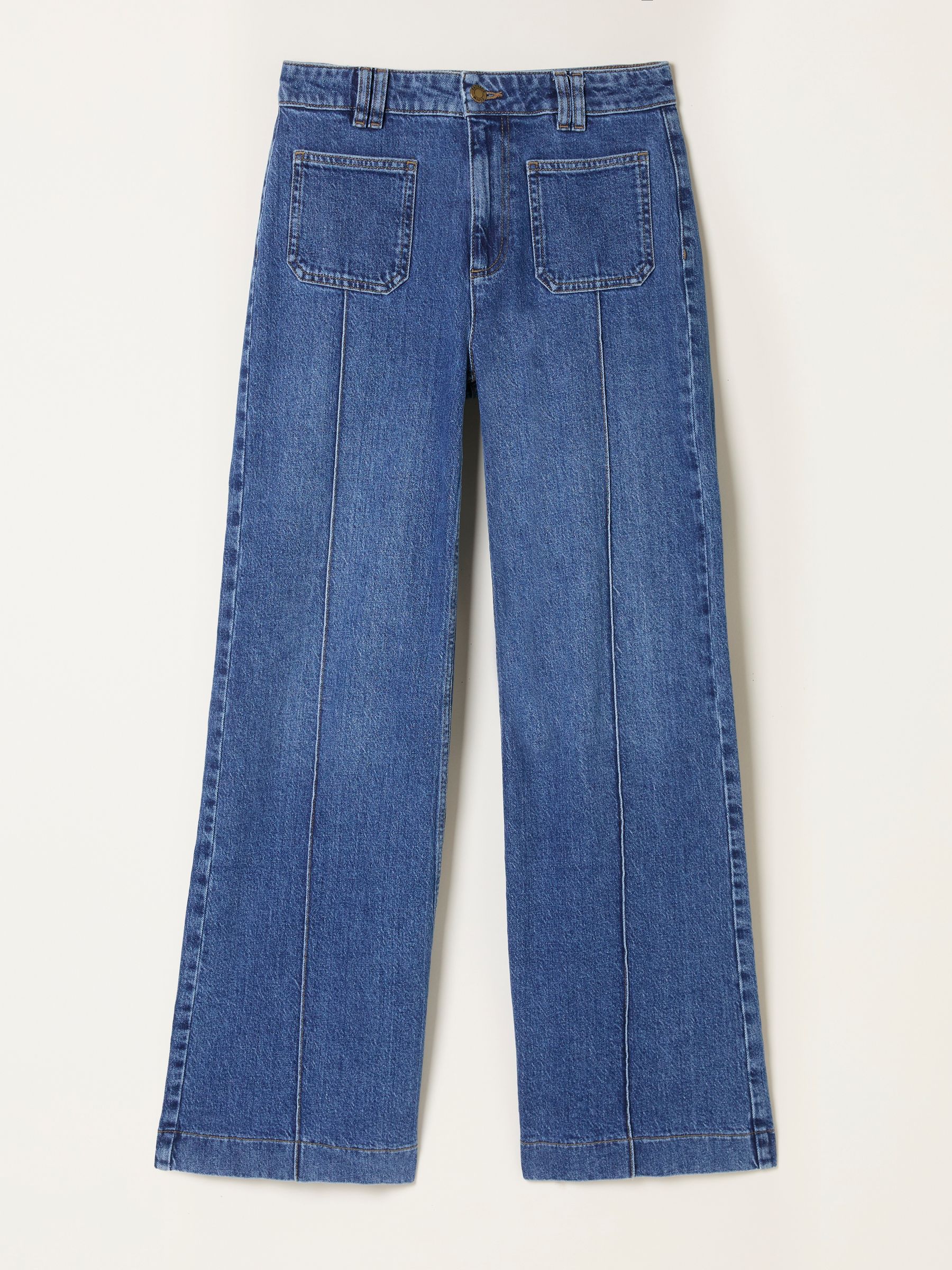 Patch Pocket Blue Denim Petite Flare Jeans - Image 6 of 6