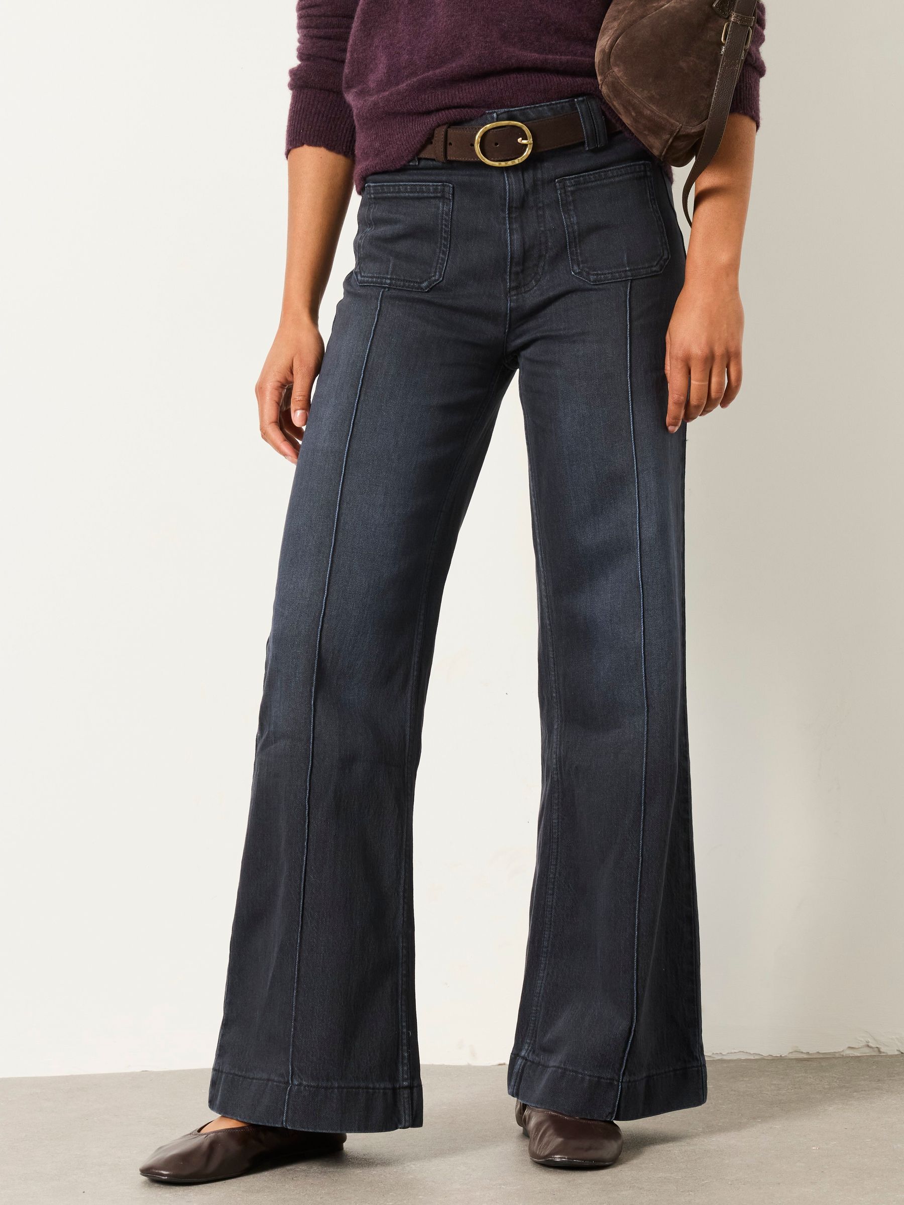 Patch Pocket Ink Petite Flare Jeans - Image 4 of 7