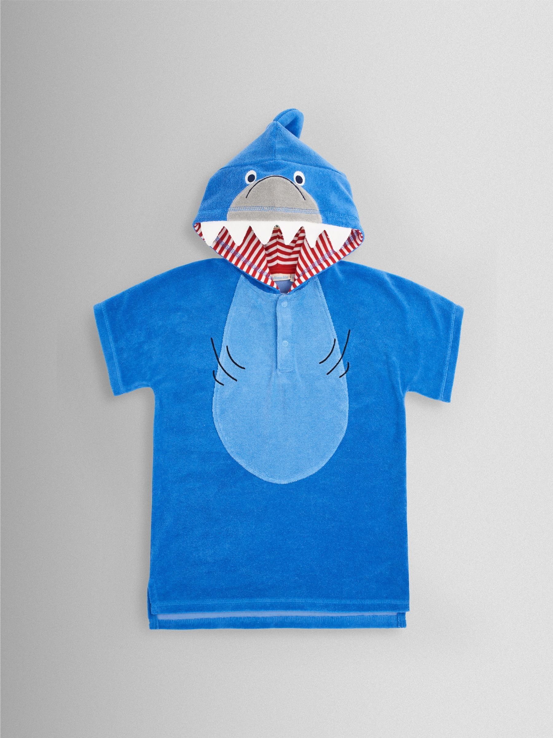Blue Shark Character Hooded Poncho Towel - Image 1 of 2
