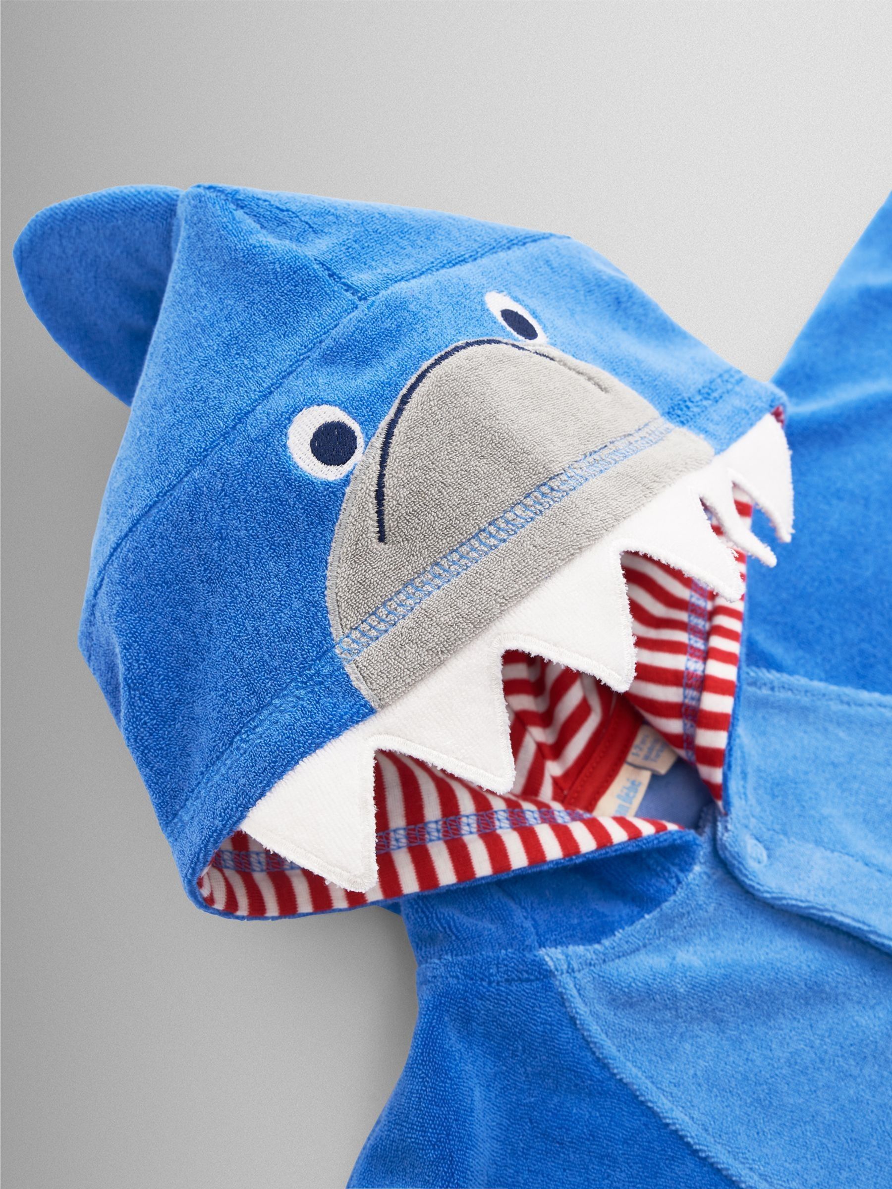 Blue Shark Character Hooded Poncho Towel - Image 2 of 2