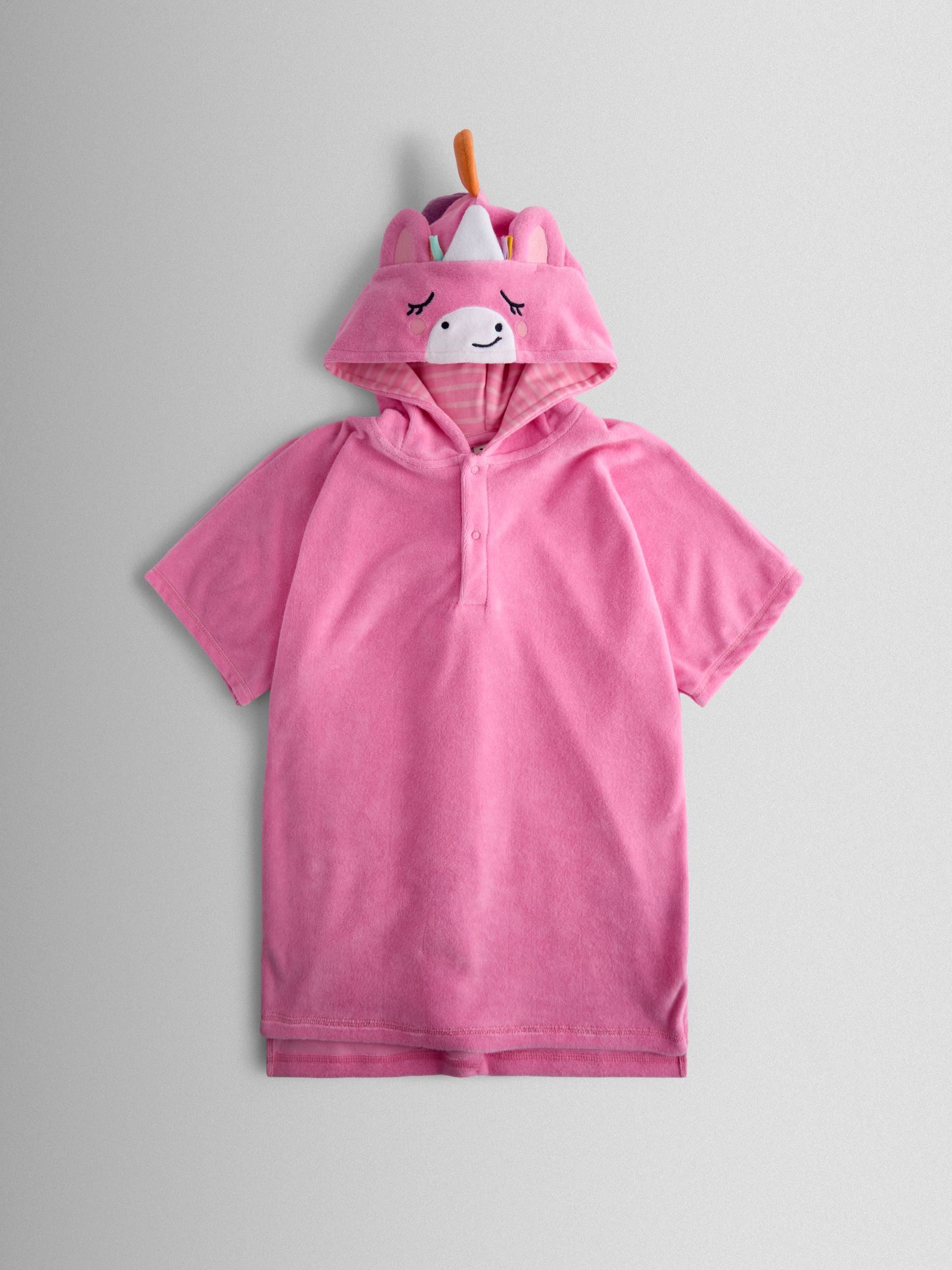 Pink Unicorn Character Hooded Poncho Towel - Image 1 of 5