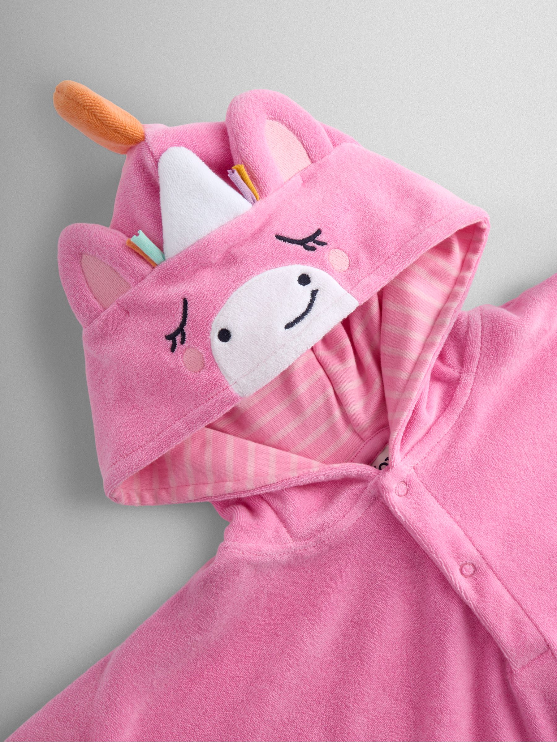 Pink Unicorn Character Hooded Poncho Towel - Image 5 of 5