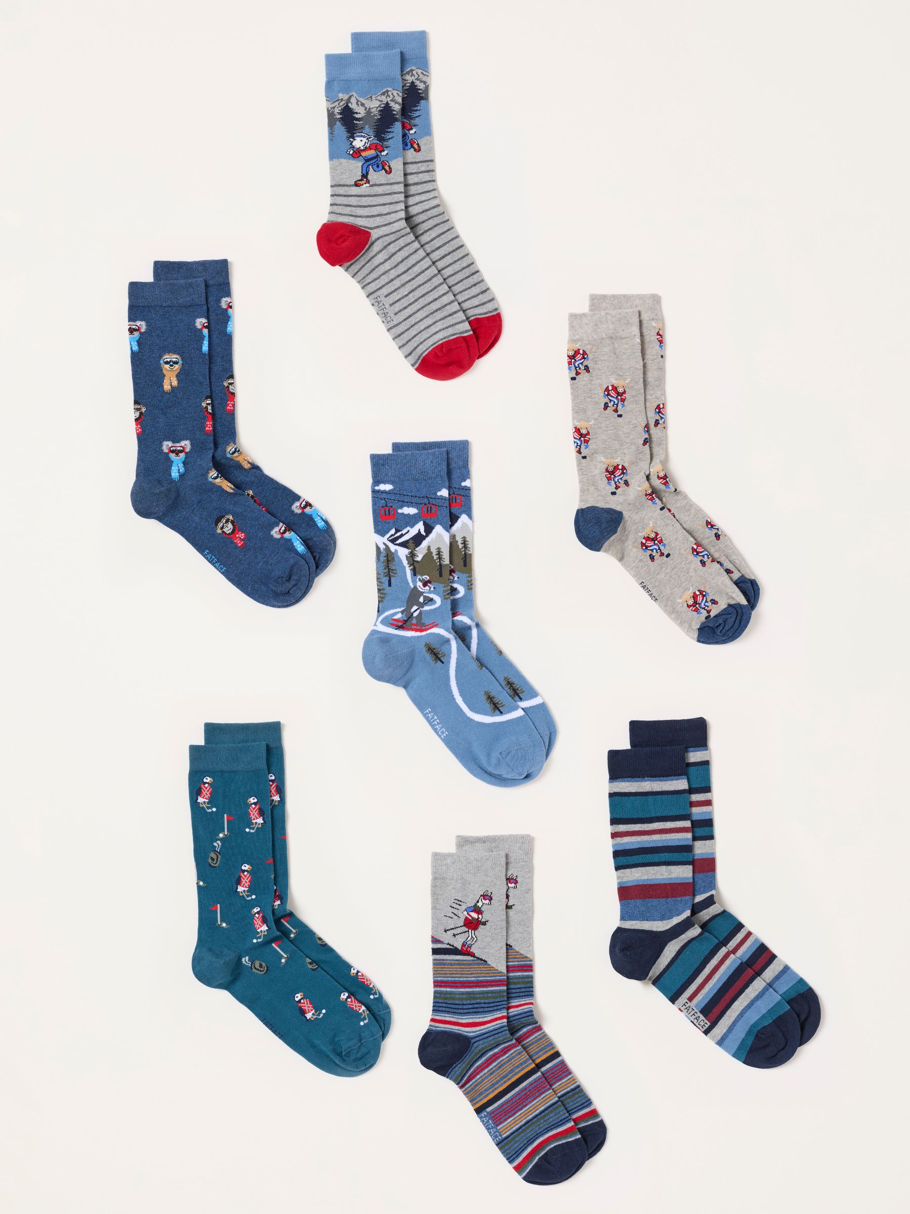 7 Pack Multi Sport Animal Socks in a Gift Box - Image 3 of 3 7 Pack Multi Sport Animal Socks in a Gift Box - Image 3 of 3