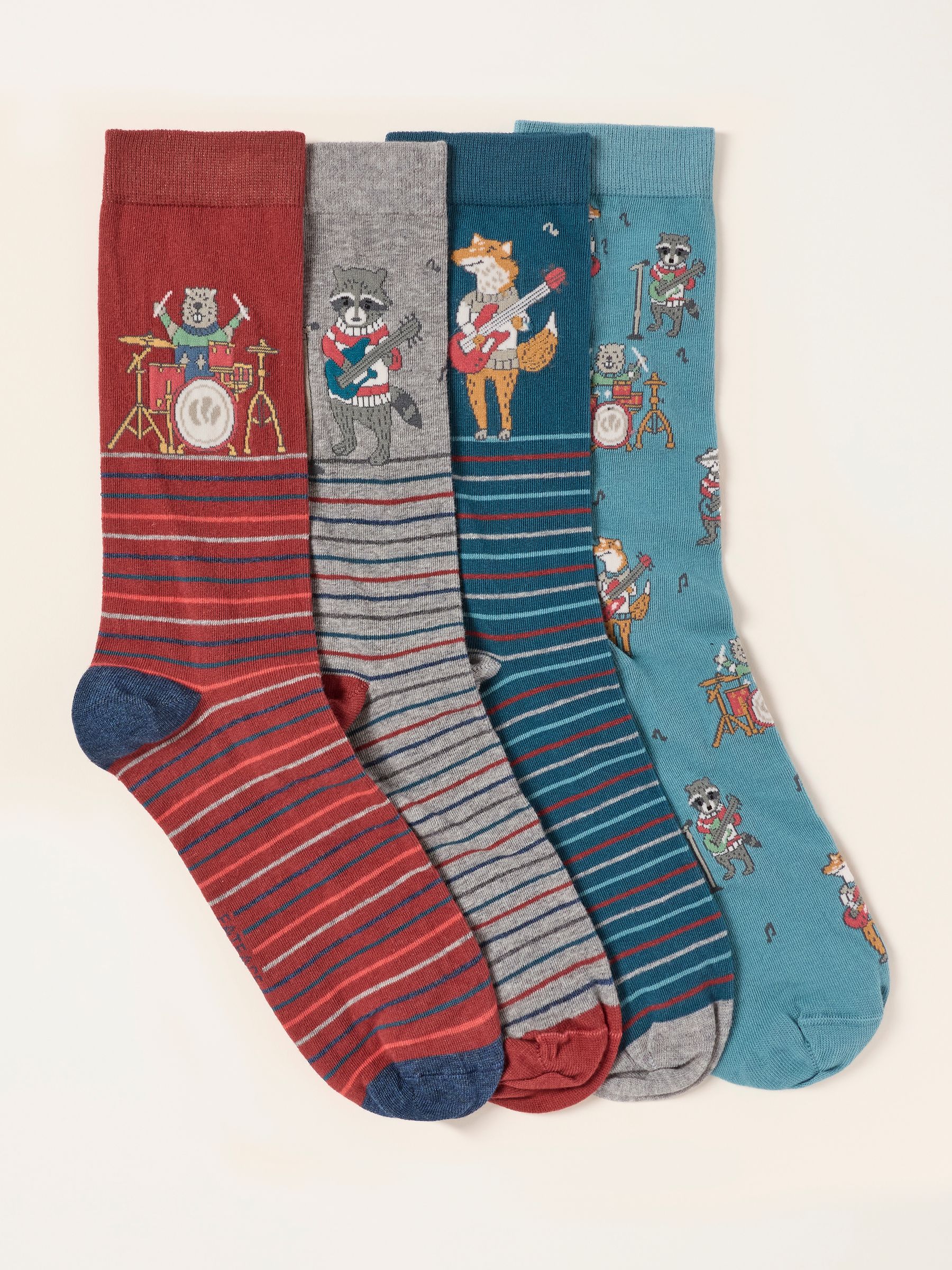 Multi 4 Pack Animal Band Socks in a Vinyl Box - Image 3 of 3 Multi 4 Pack Animal Band Socks in a Vinyl Box - Image 3 of 3