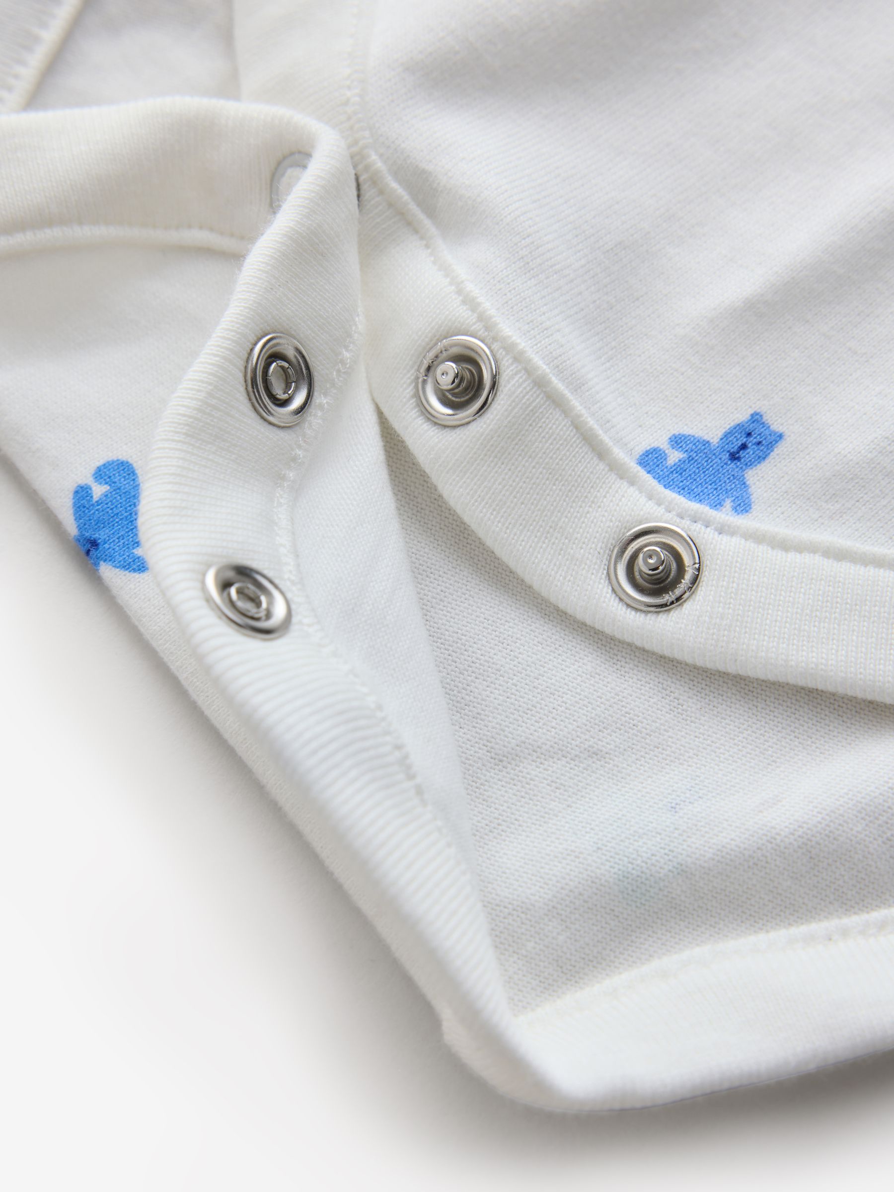 Blue and White 5 Pack Brannan Bear Long Sleeve Baby Bodysuit - Image 10 of 11