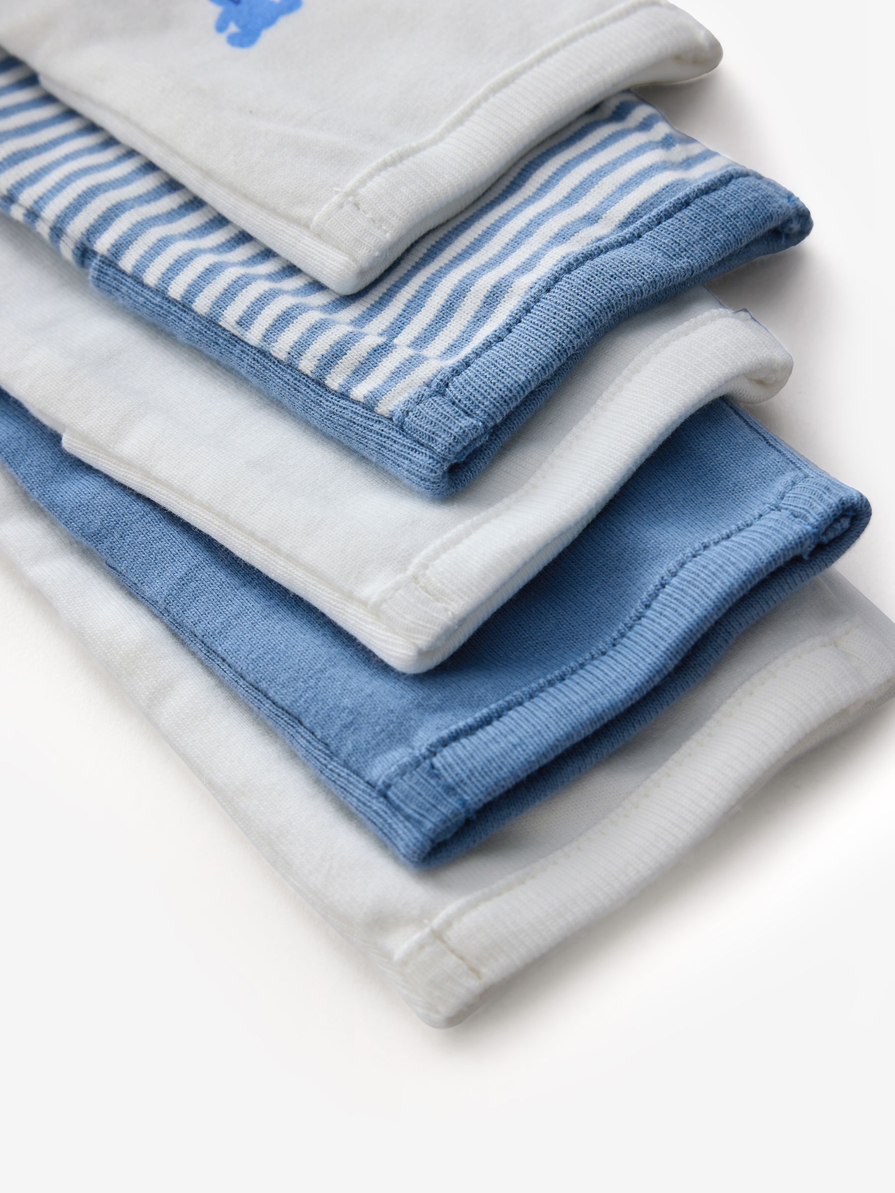 Blue and White 5 Pack Brannan Bear Long Sleeve Baby Bodysuit - Image 9 of 11