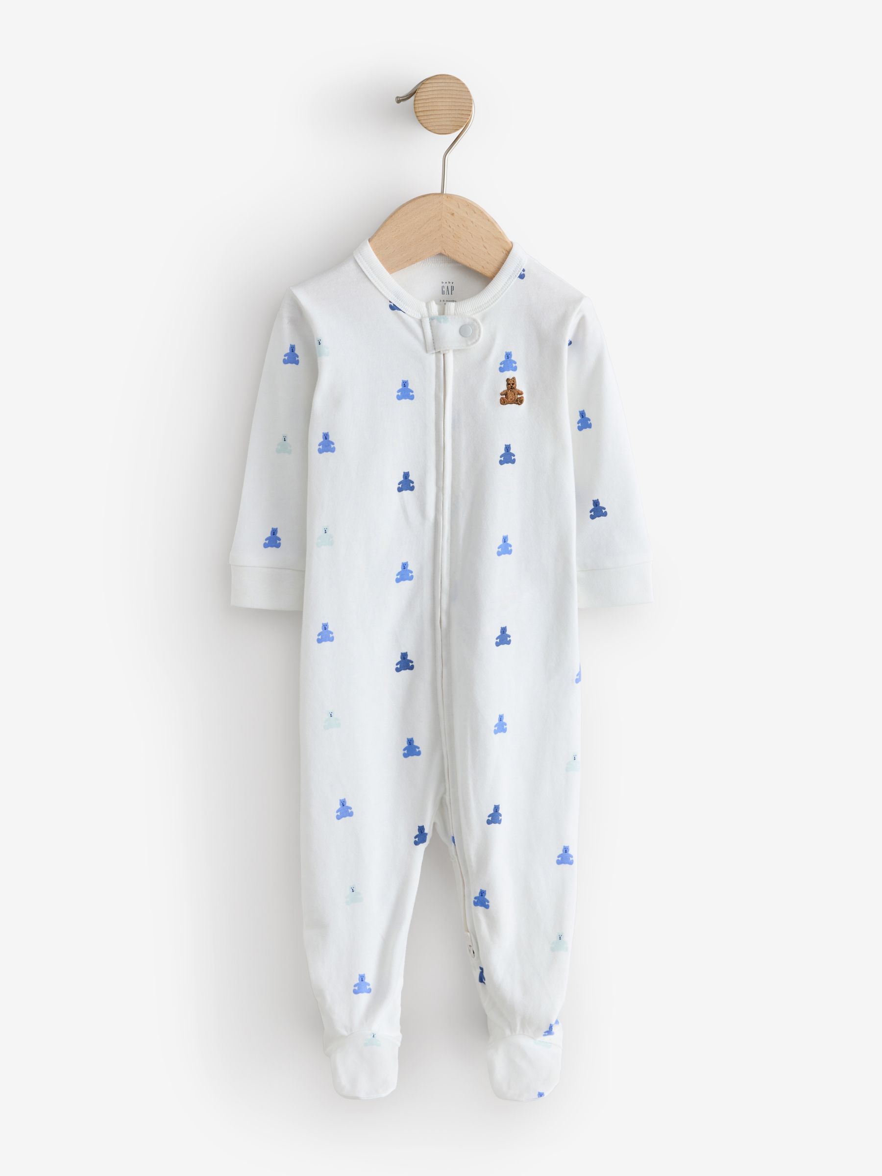 Blue and White 3 Pack Baby Sleepsuit - Image 2 of 8