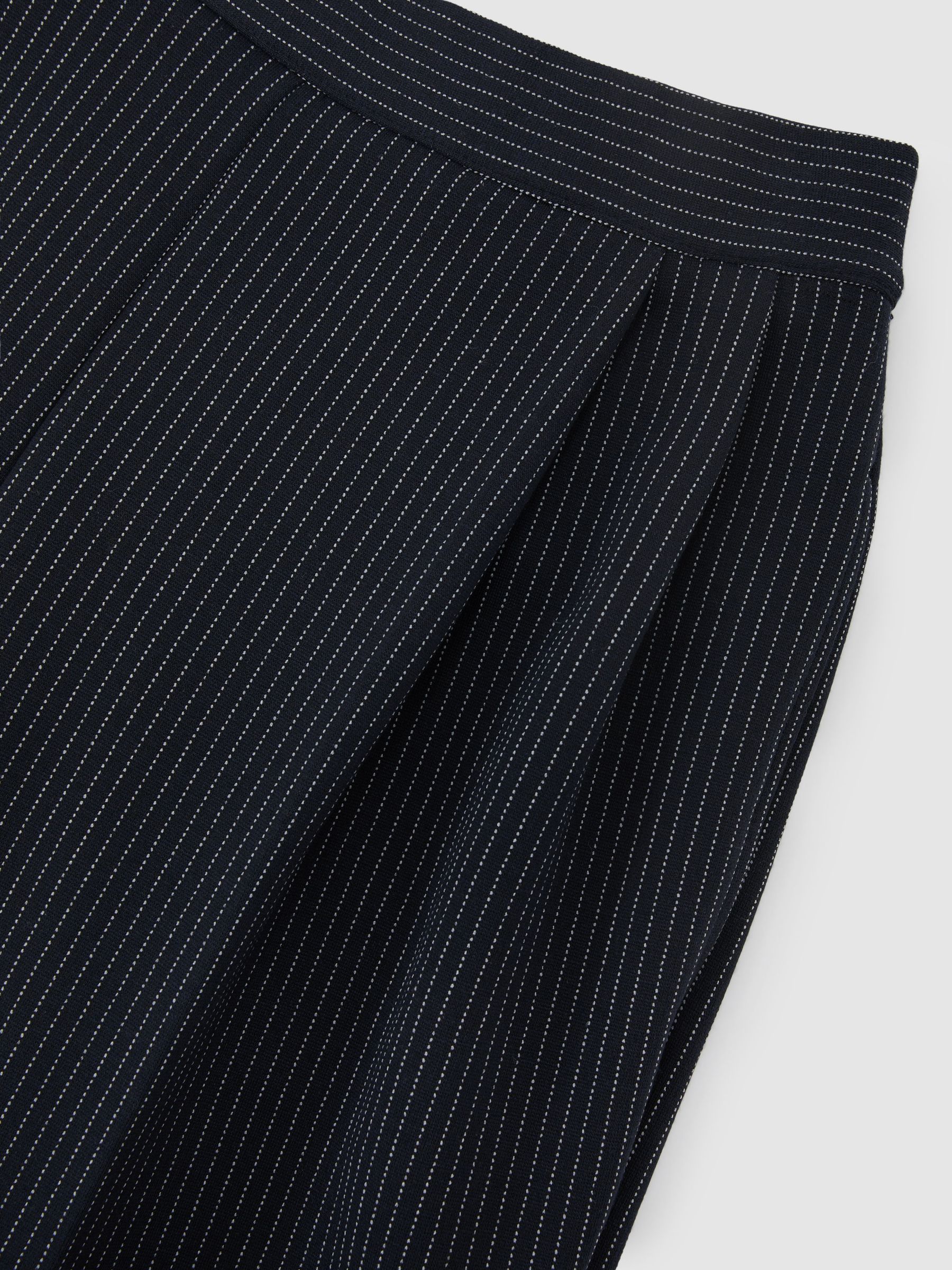 Pinstripe Wide-Leg Joggers in Navy - image 4