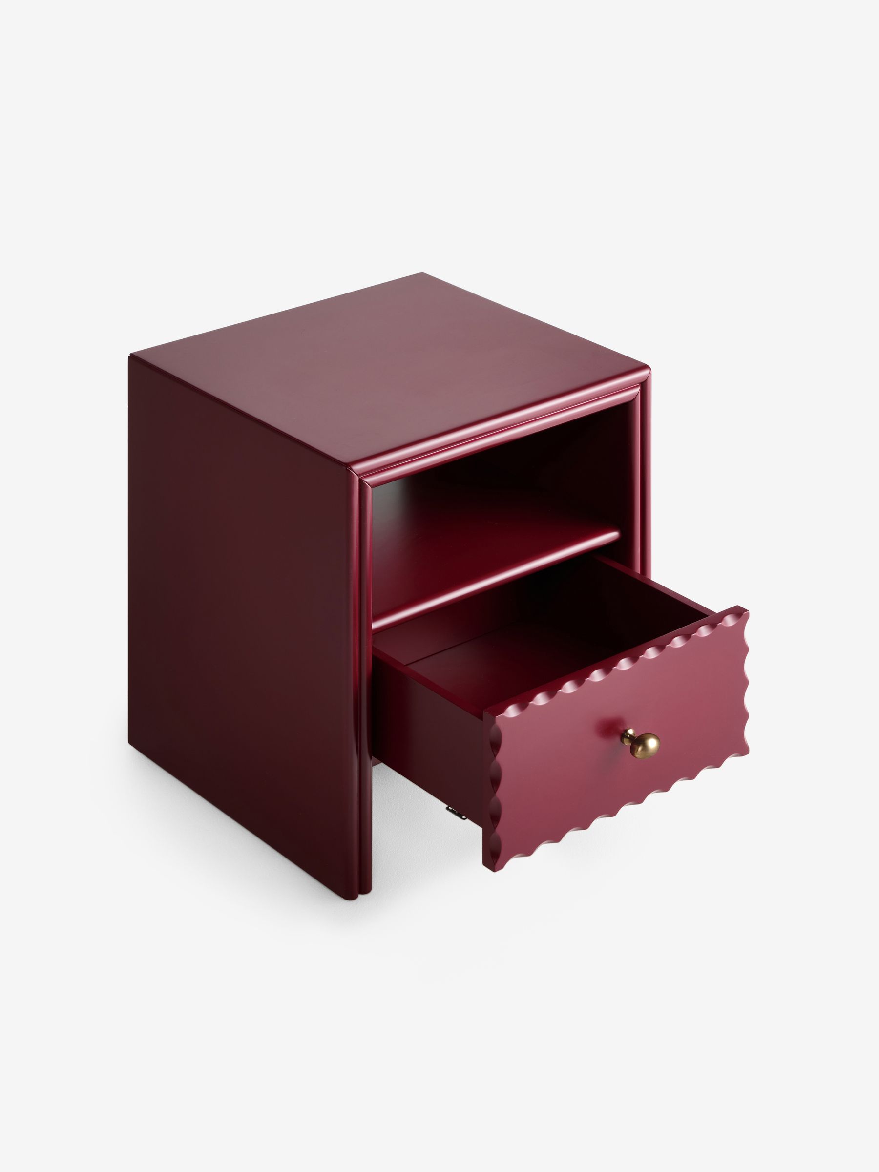 Roisin Bedside Table in Burgundy Red - Image 7 of 7