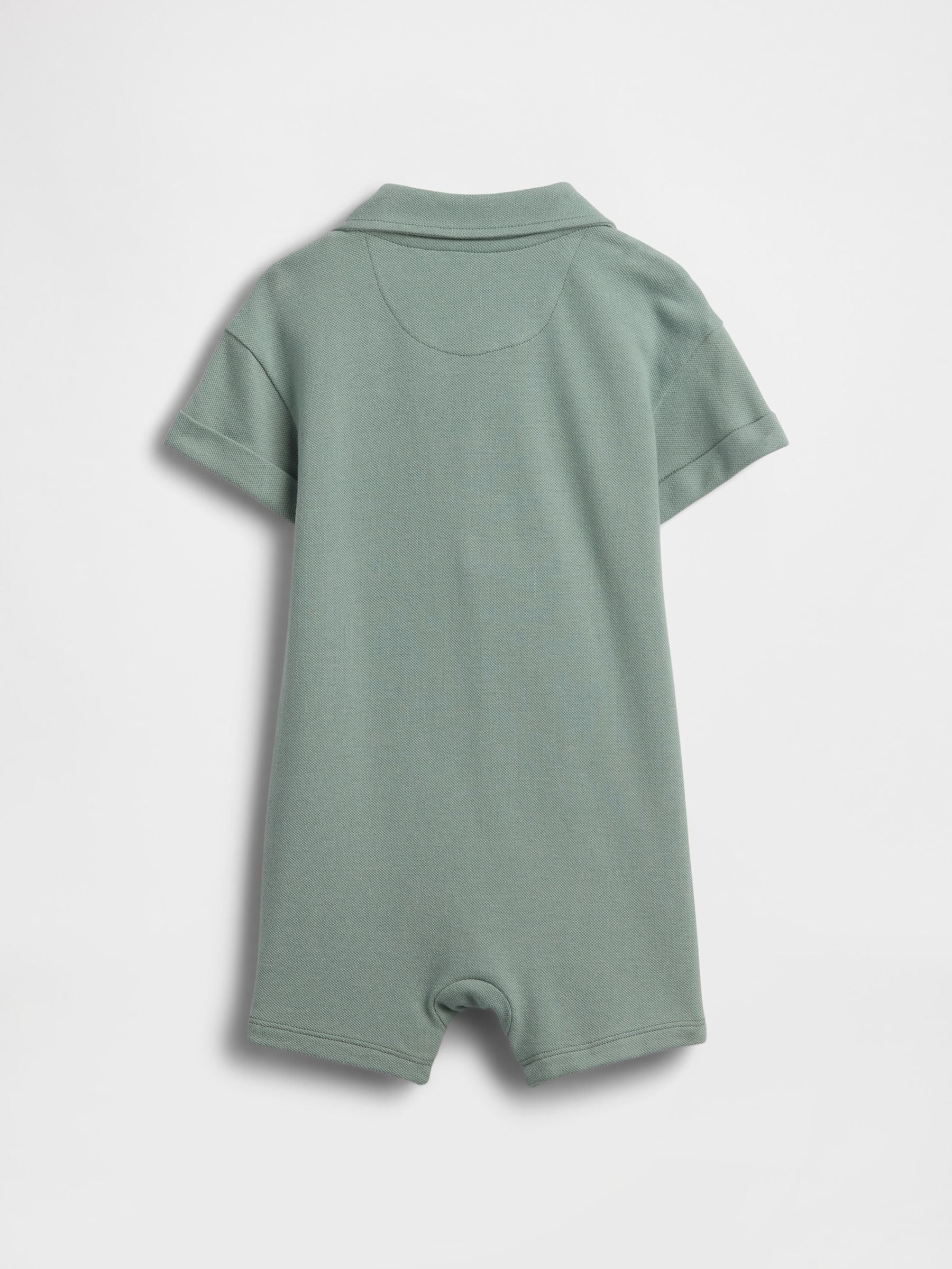 Green Pique Polo Short One-Piece - Image 2 of 3