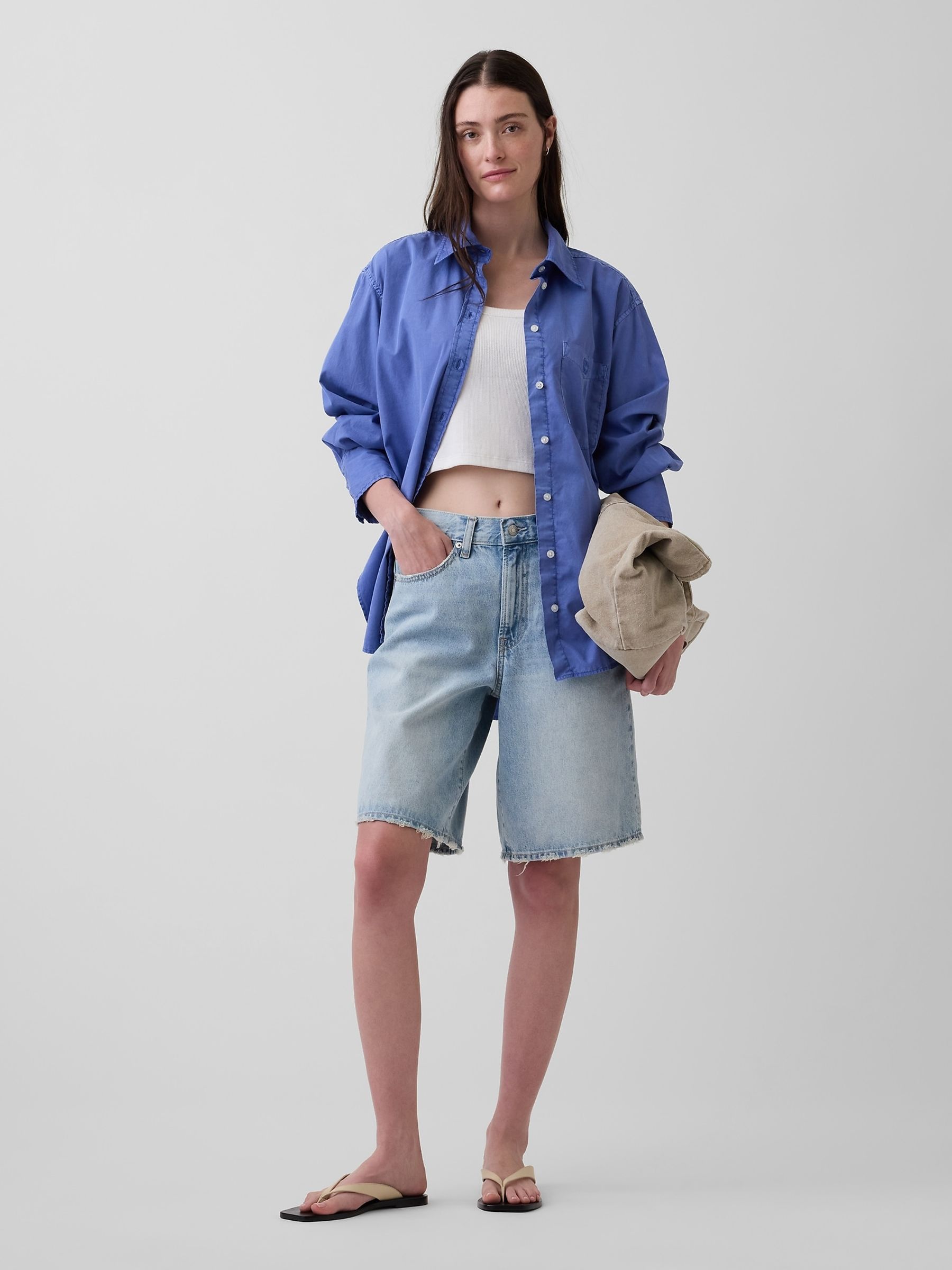 Blue Poplin Big Shirt - Image 3 of 4