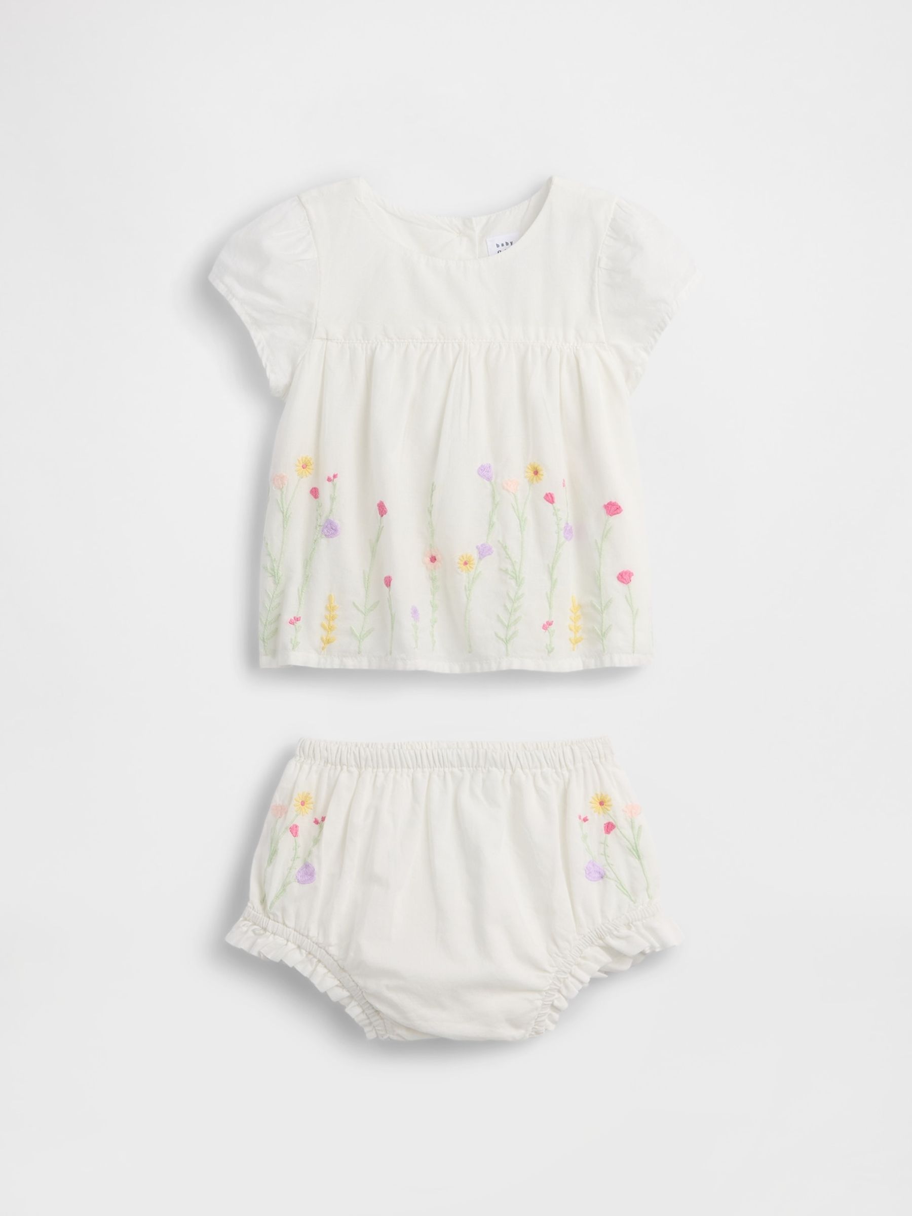 White Embroidered Floral Outfit Set - Image 1 of 3