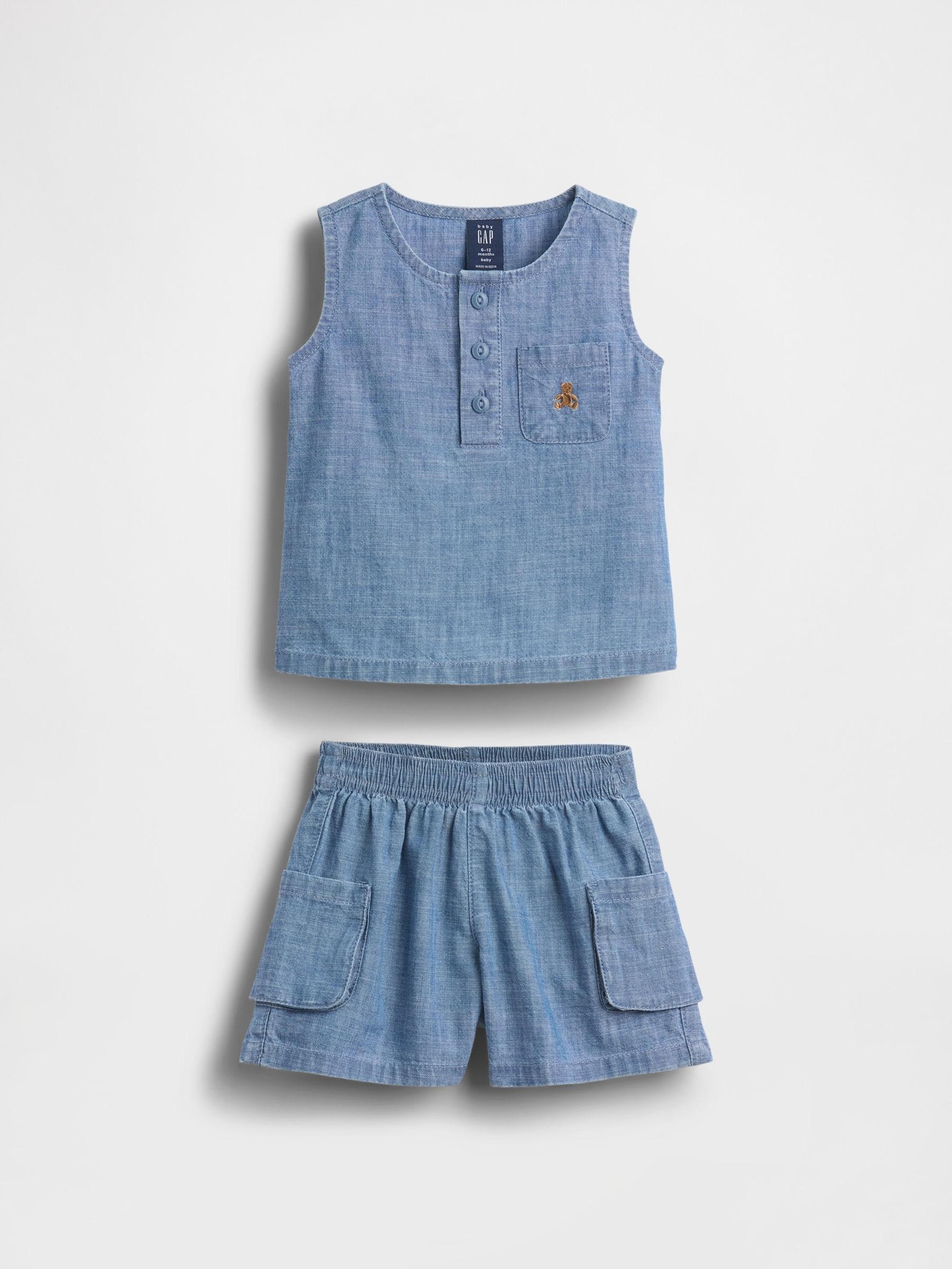 Medium Wash Pocket Denim Outfit Set - Image 1 of 3