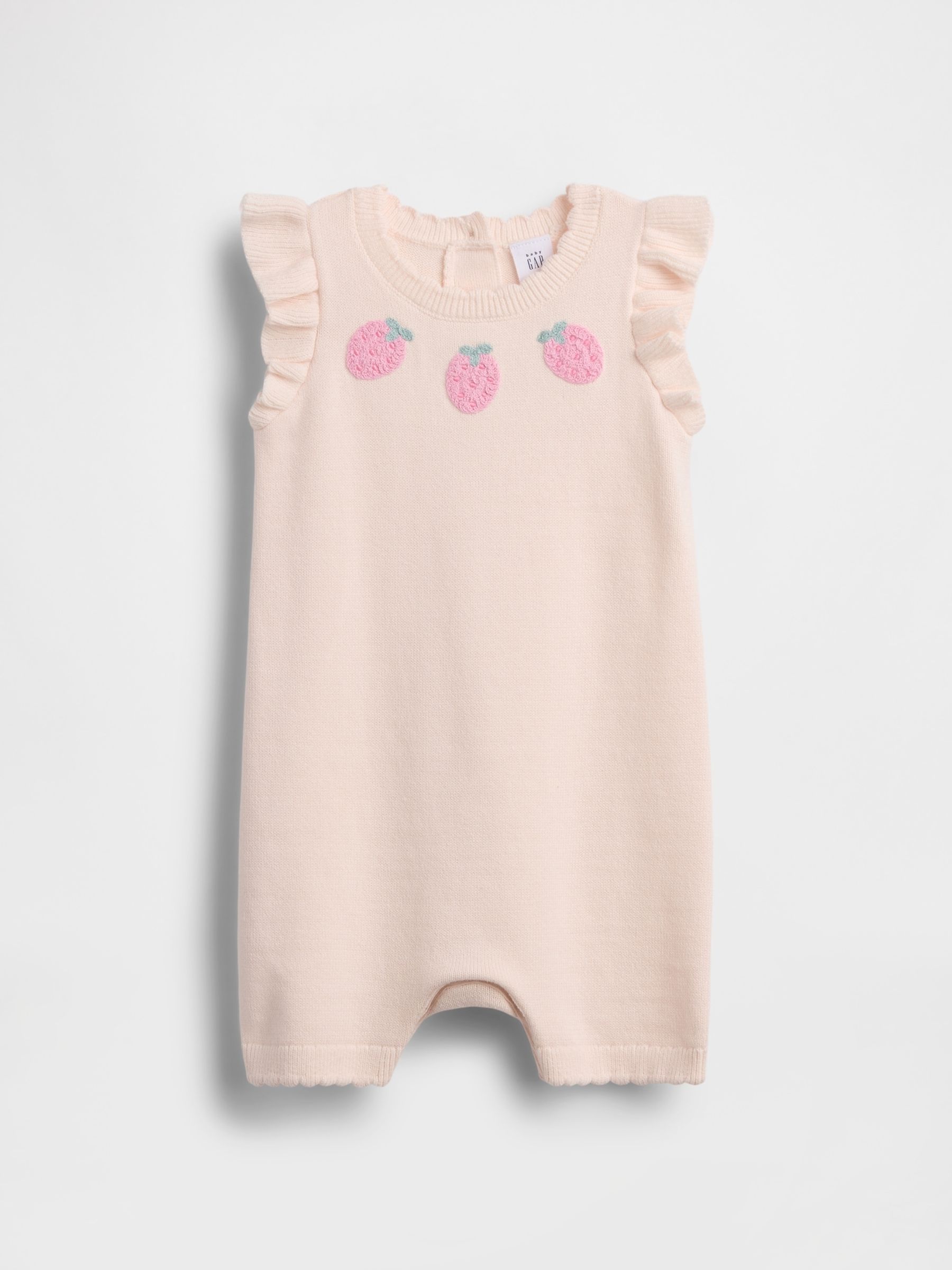 Pink Strawberry Knitted Short One-Piece - Image 1 of 2