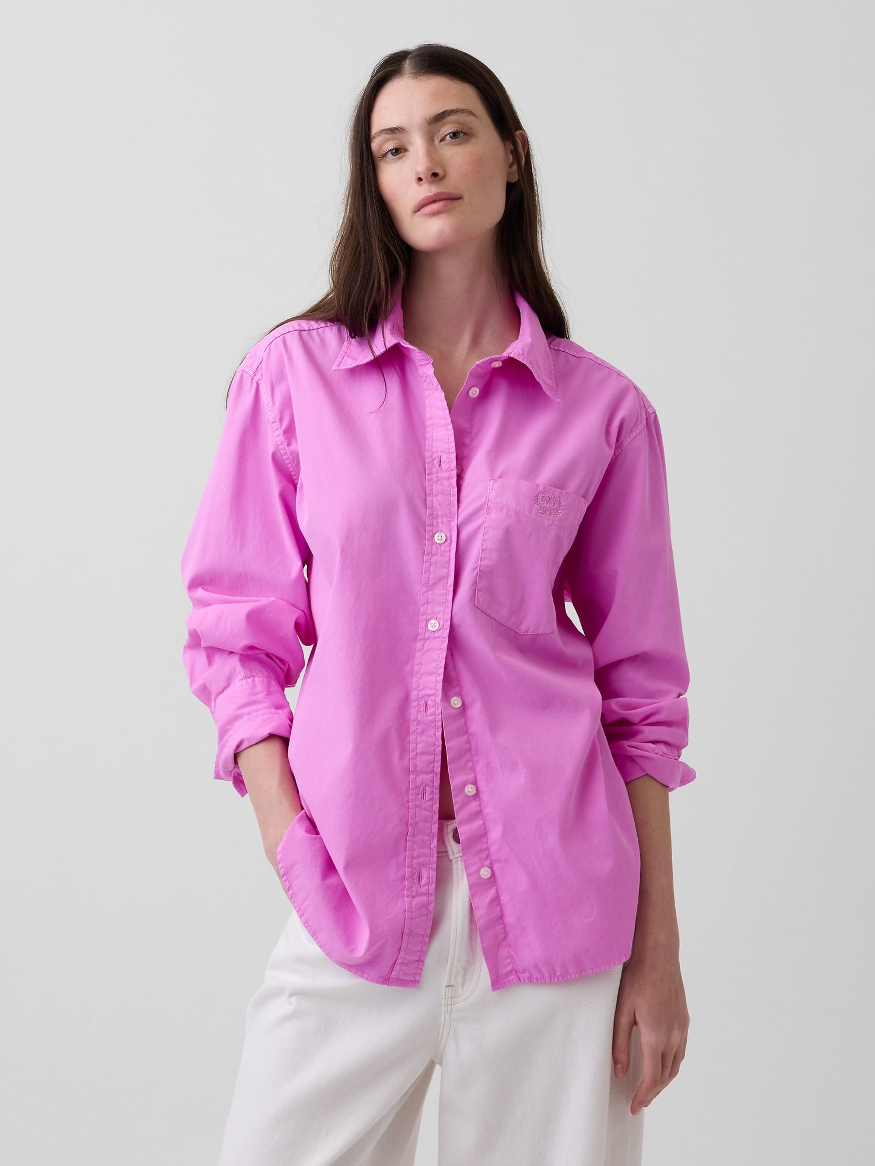 Pink Poplin Big Shirt - Image 1 of 4