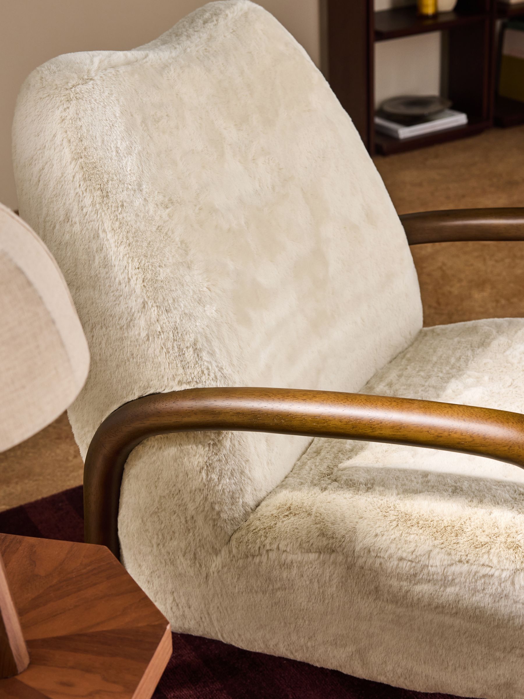 Parisa Accent Chair in Taupe Natural Arctic Faux Fur - Image 2 of 5