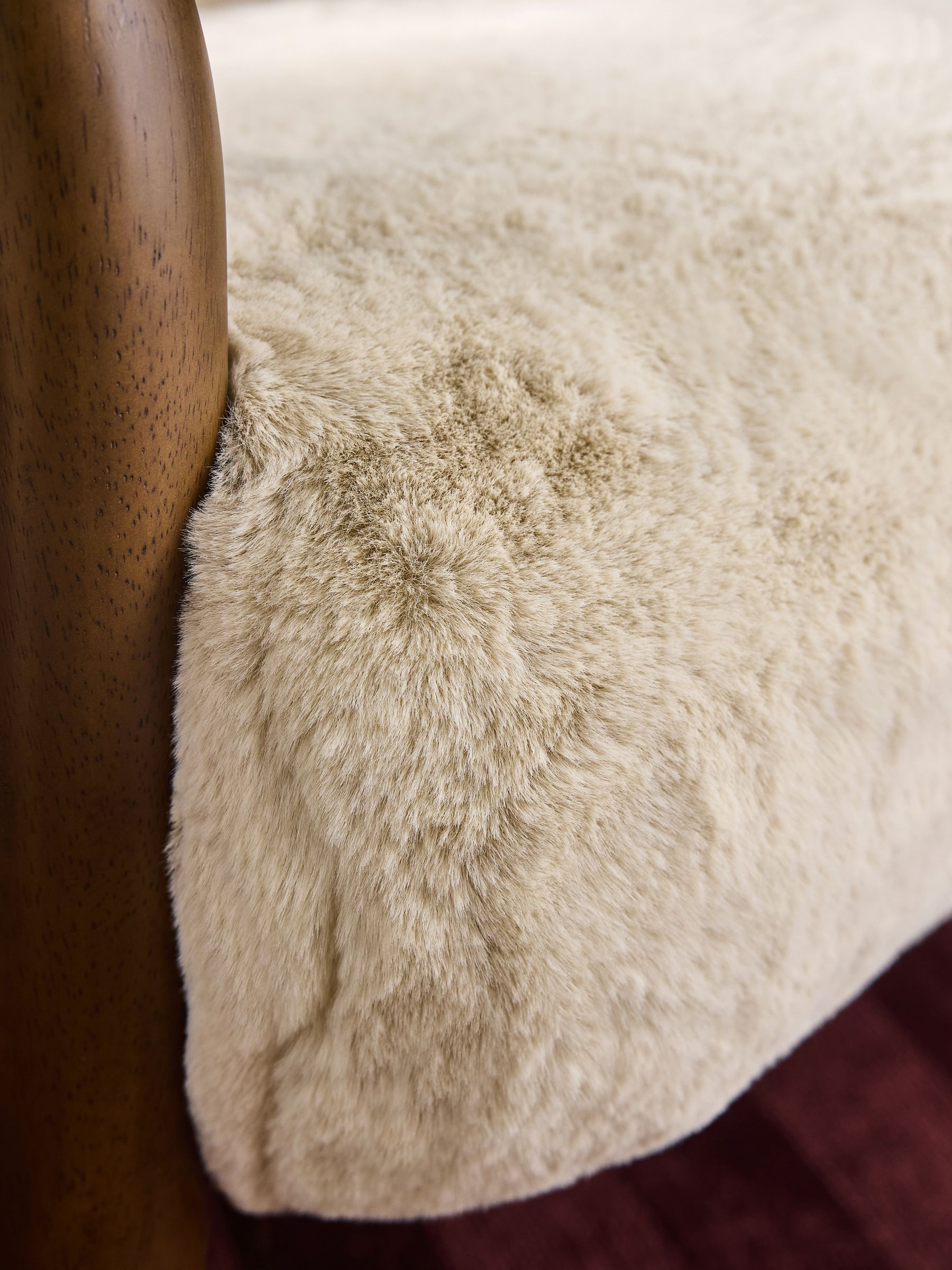 Parisa Accent Chair in Taupe Natural Arctic Faux Fur - Image 3 of 5