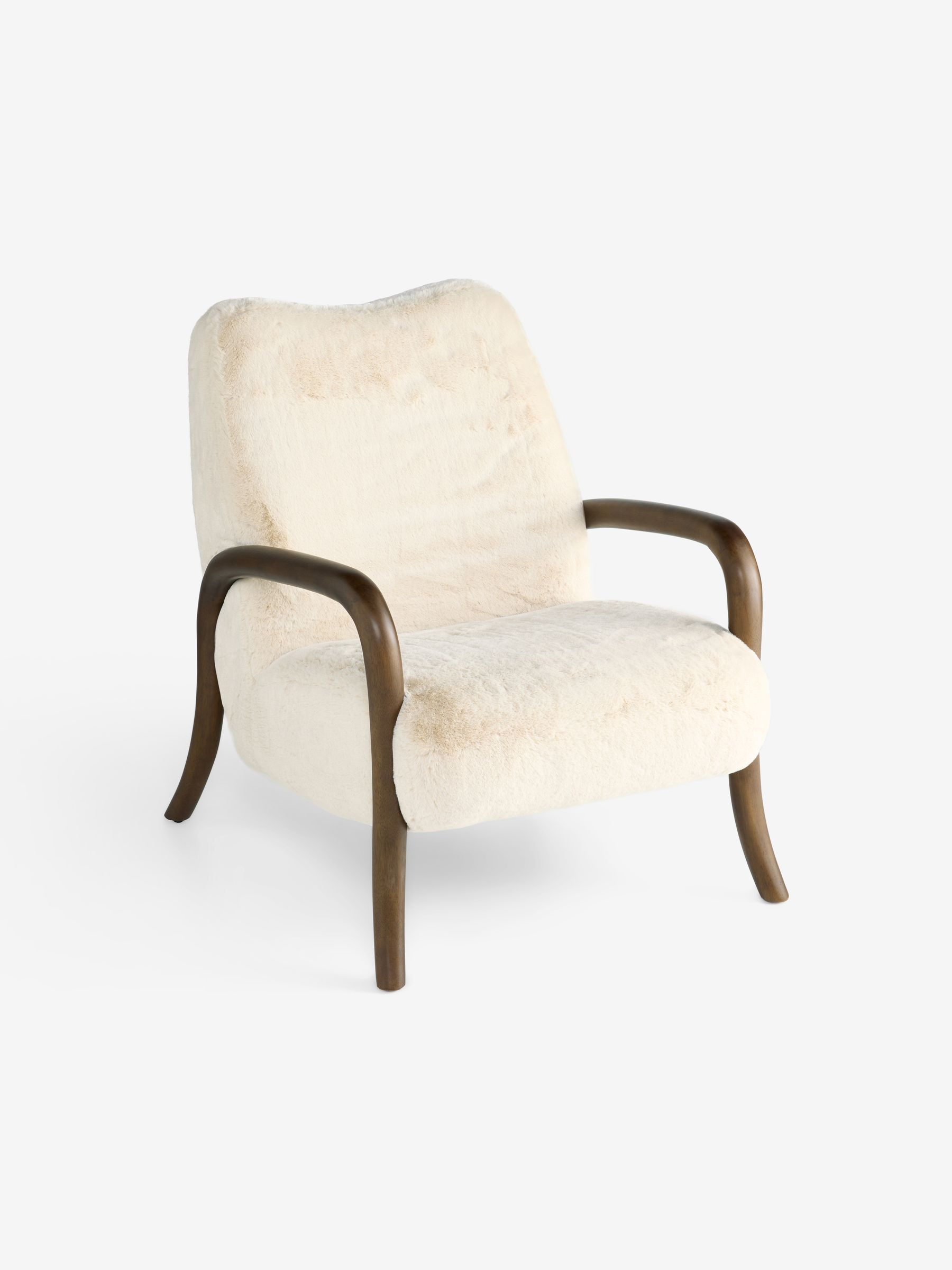 Parisa Accent Chair in Taupe Natural Arctic Faux Fur - Image 4 of 5