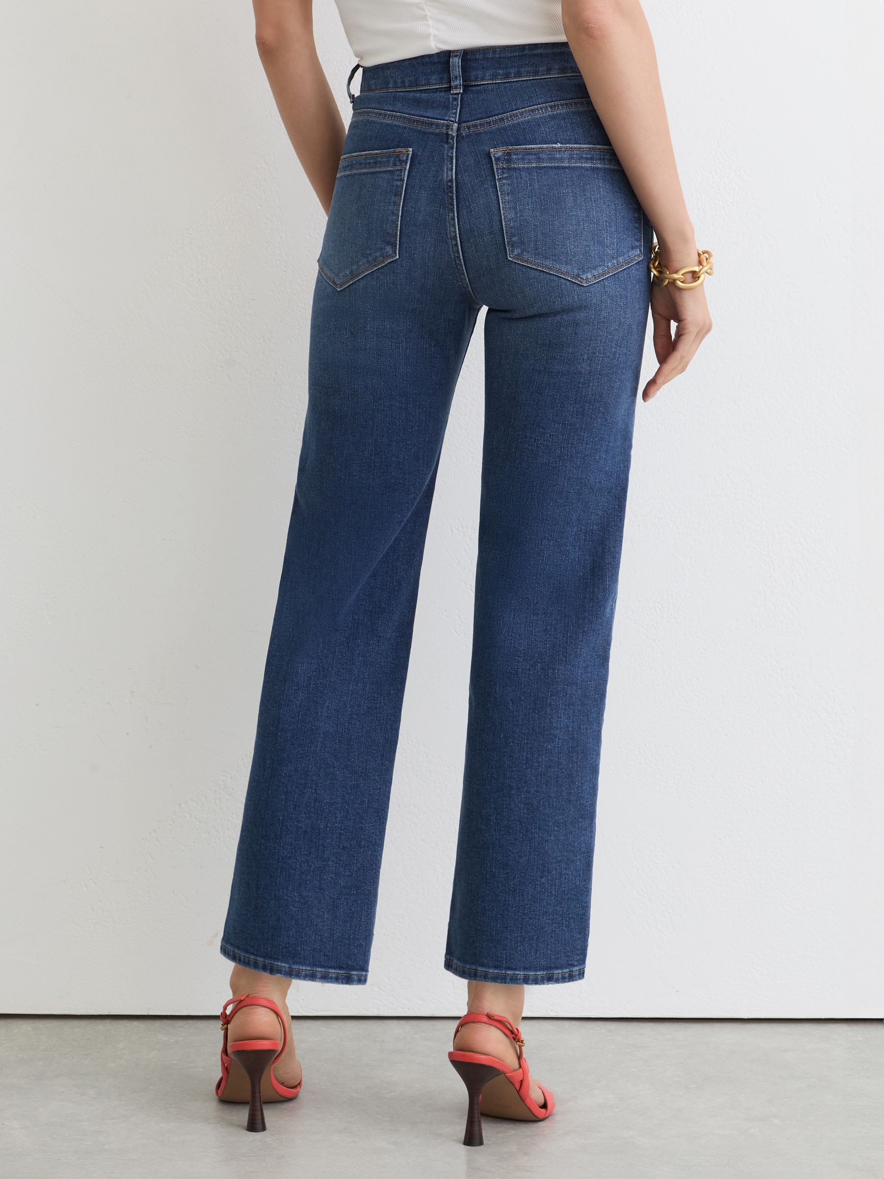 Straight-Leg Cropped Jeans in Mid Blue - Image 5 of 7