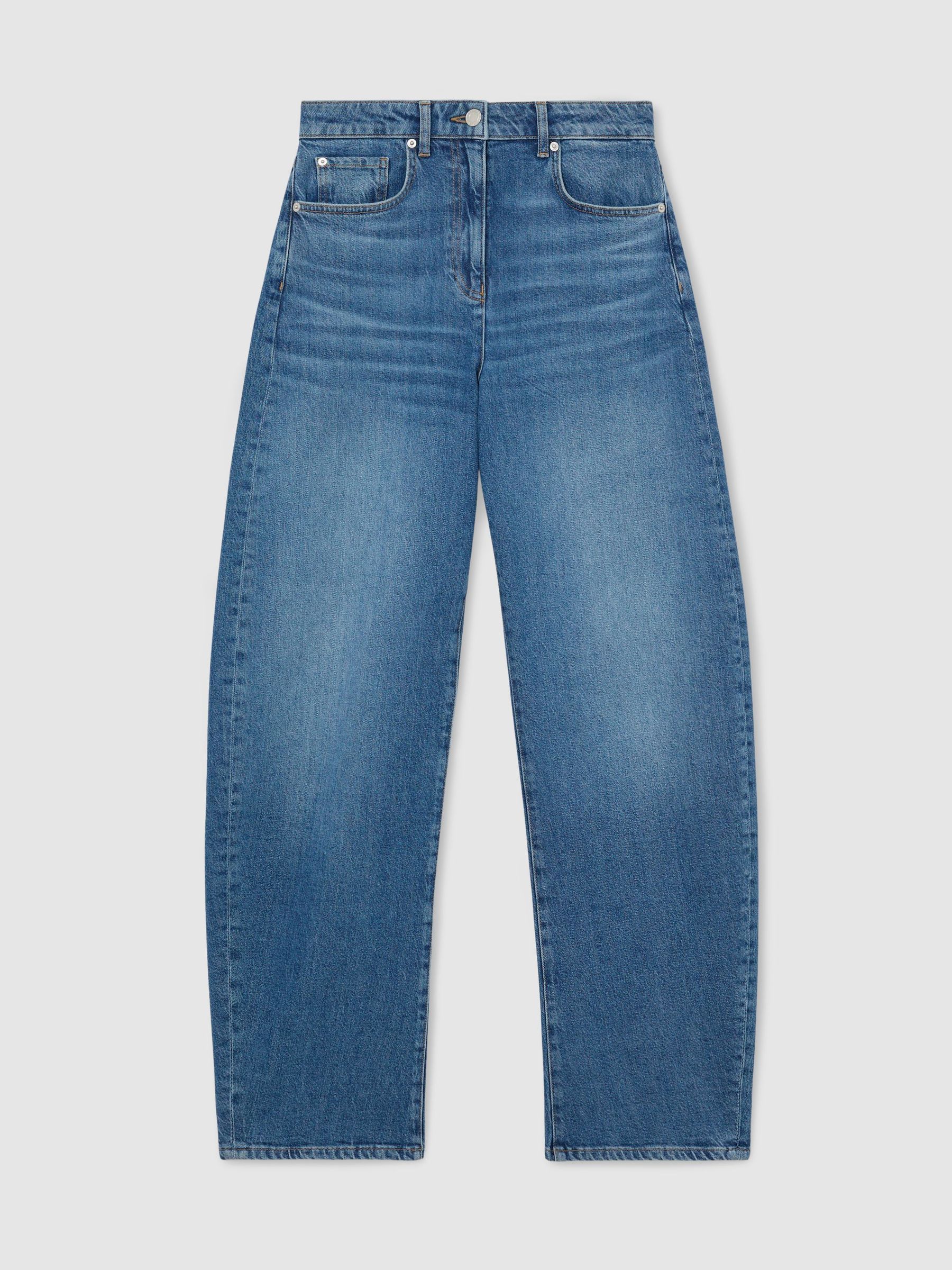 Barrel-Leg Jeans in Mid Blue - image 1