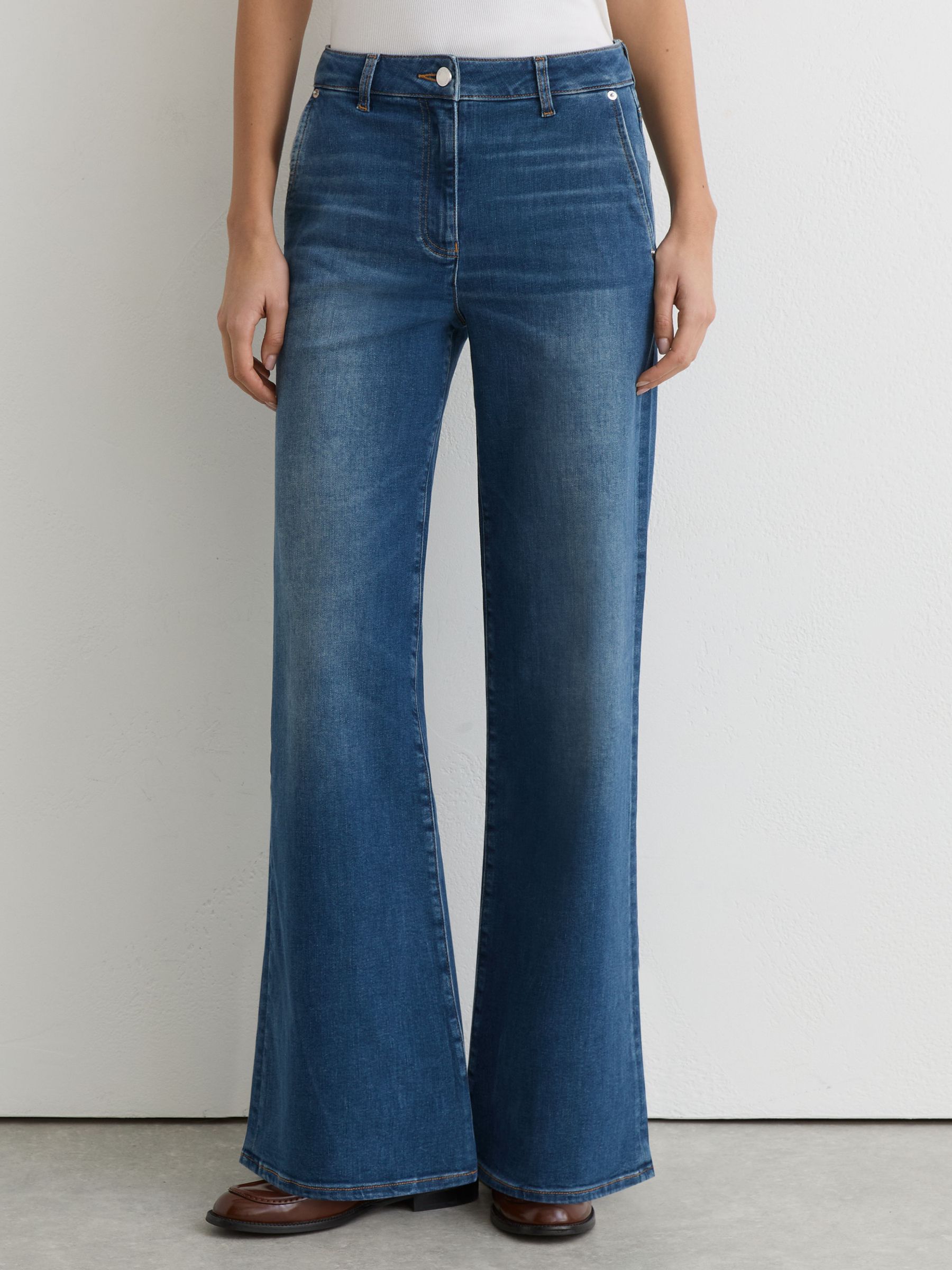 Wide-Leg Jeans in Mid Blue - Image 6 of 11