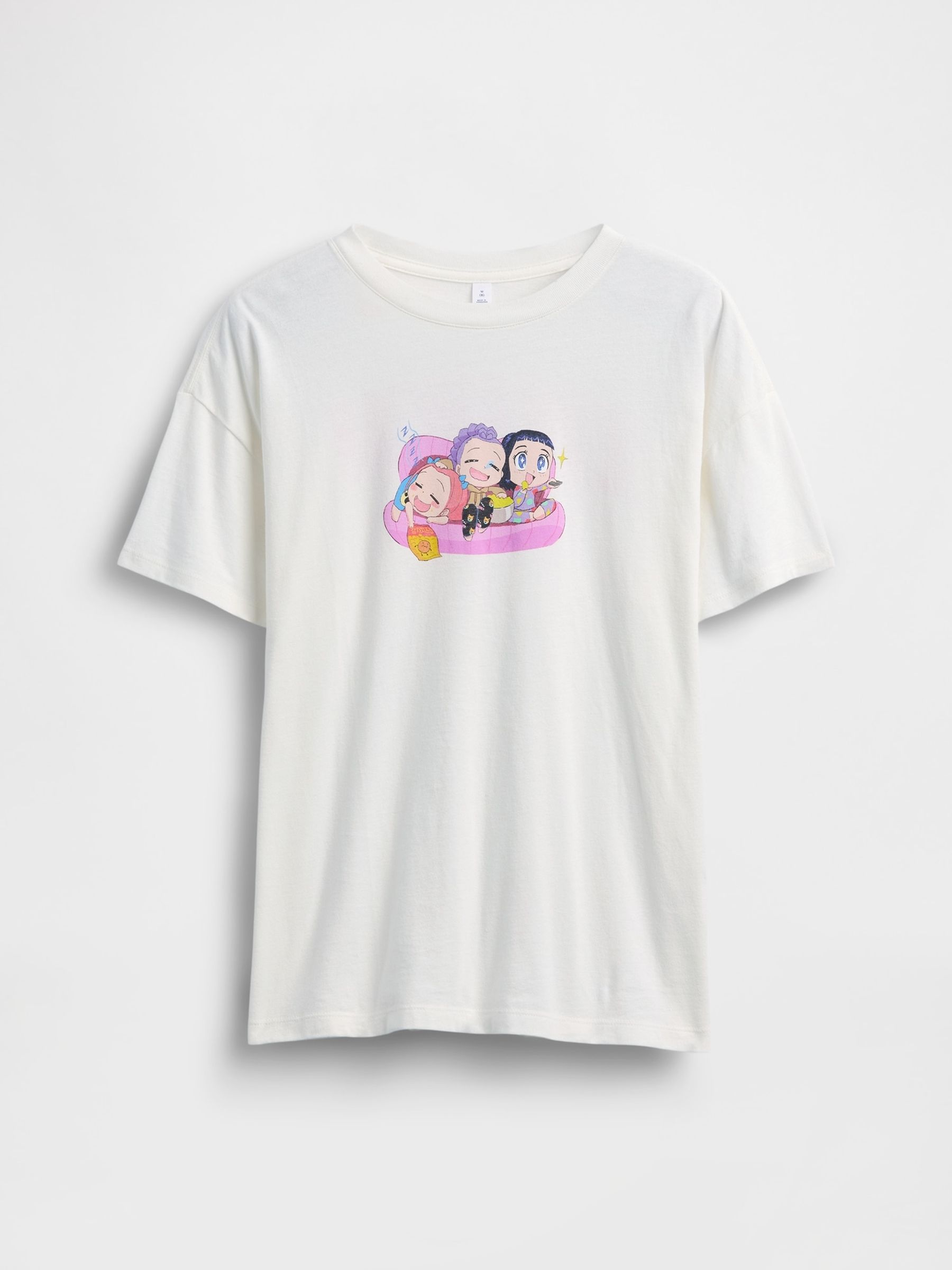 White K-Pop Demon Hunters Graphic Oversized T-Shirt - Image 3 of 4