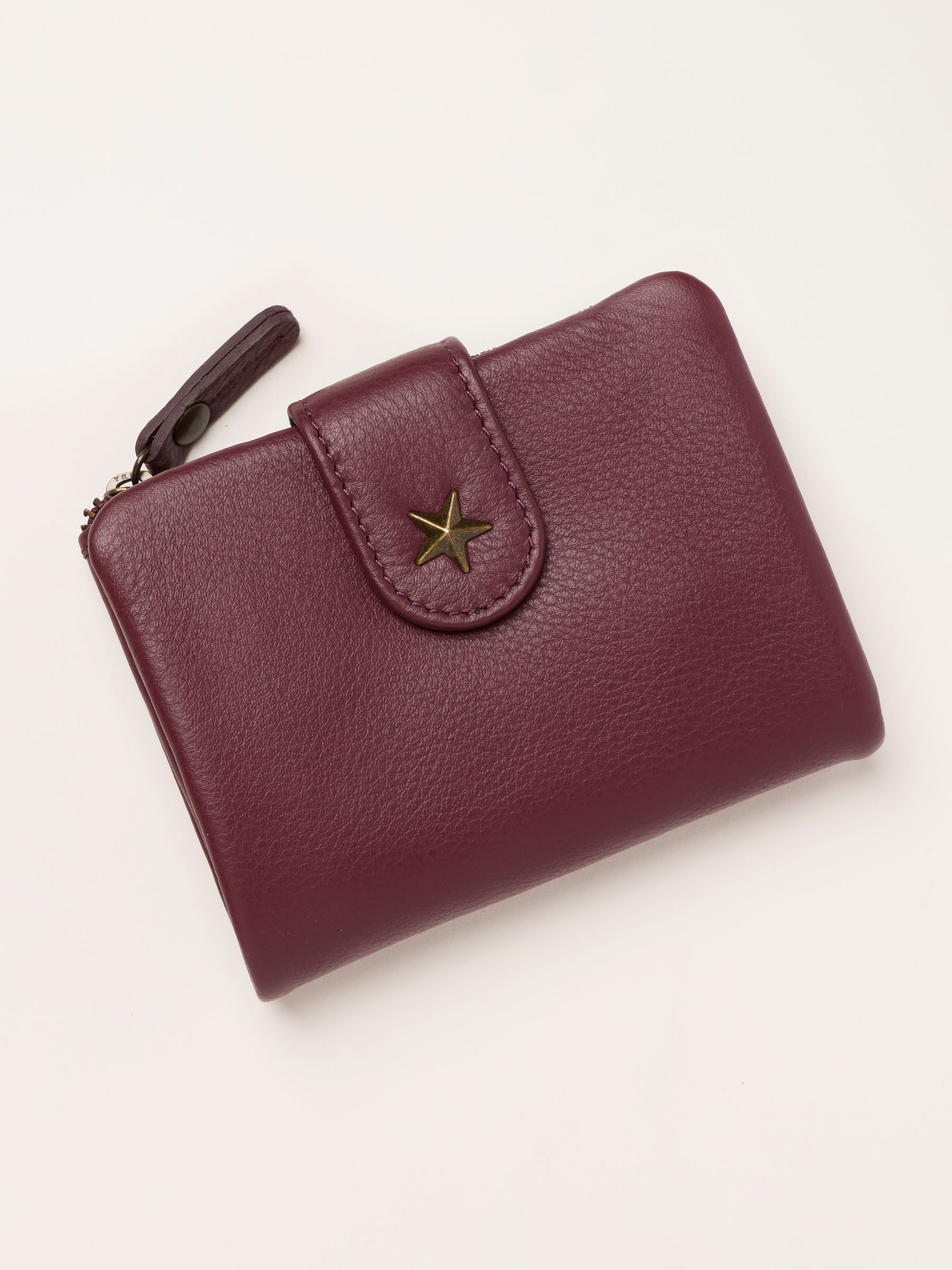 Burgundy Red Star Detail Leather Purse - Image 1 of 3