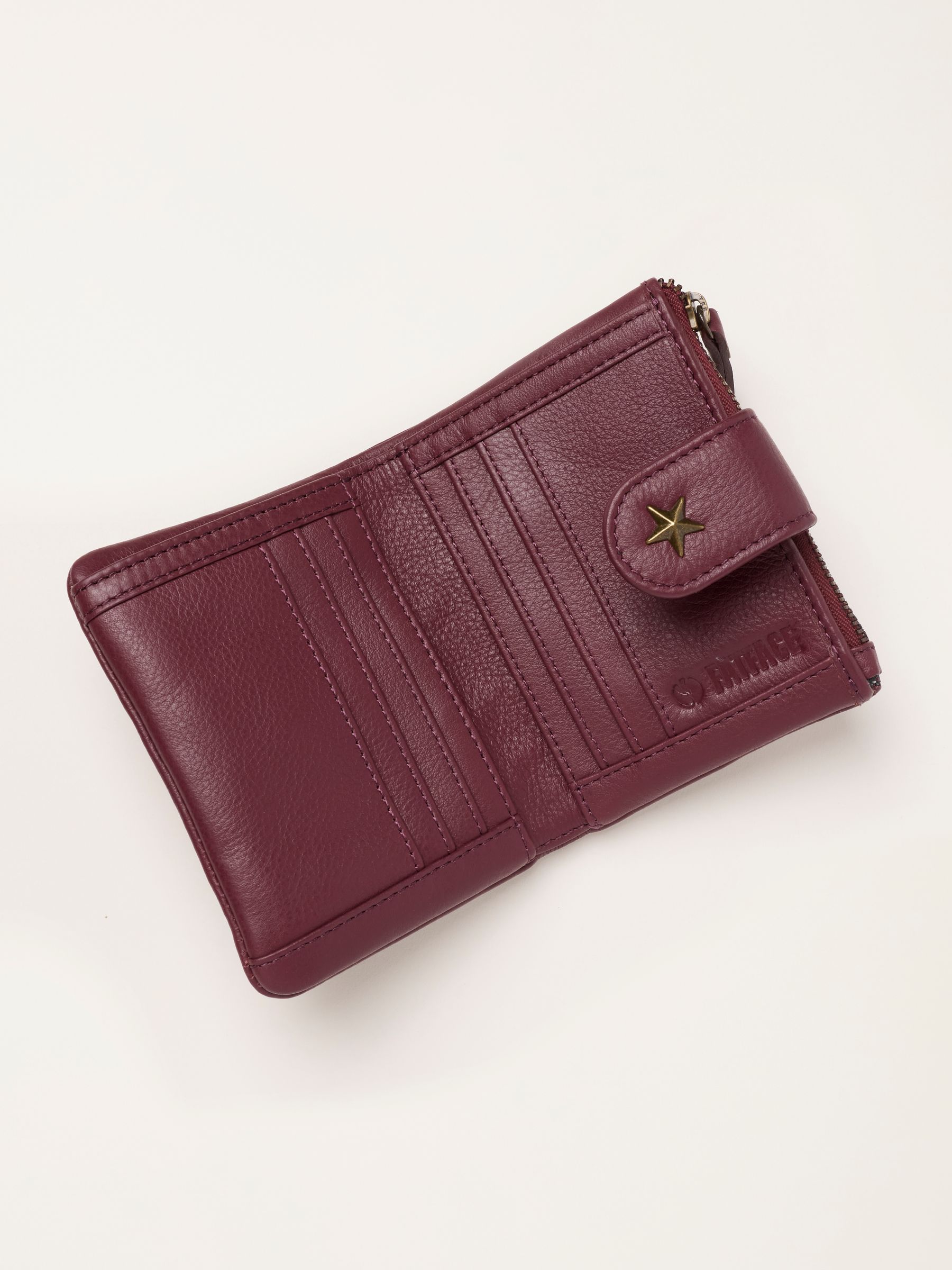 Burgundy Red Star Detail Leather Purse - Image 2 of 3