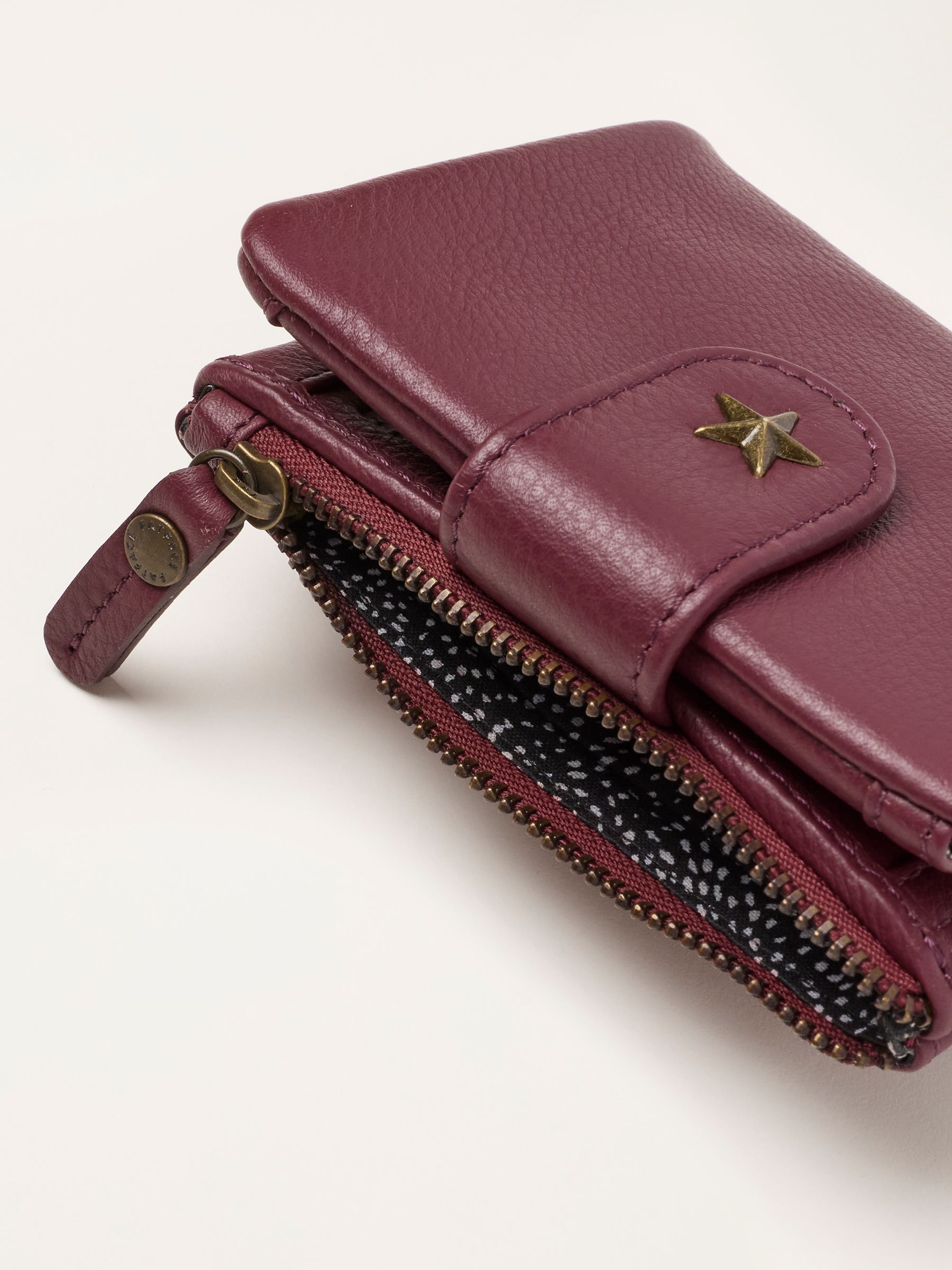 Burgundy Red Star Detail Leather Purse - Image 3 of 3