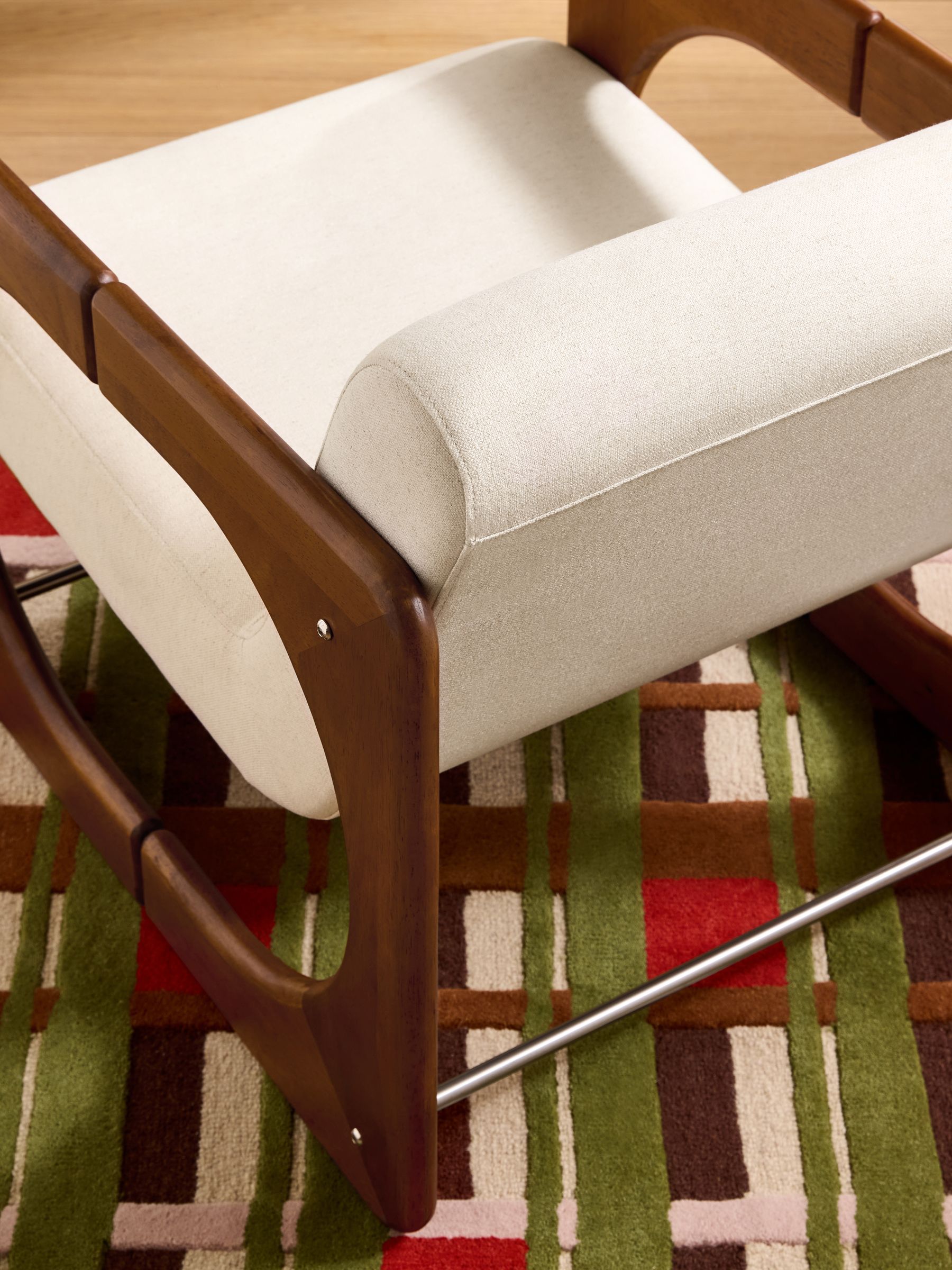 Dual Accent Chair in Woven Slub Natural Stone - Image 2 of 5