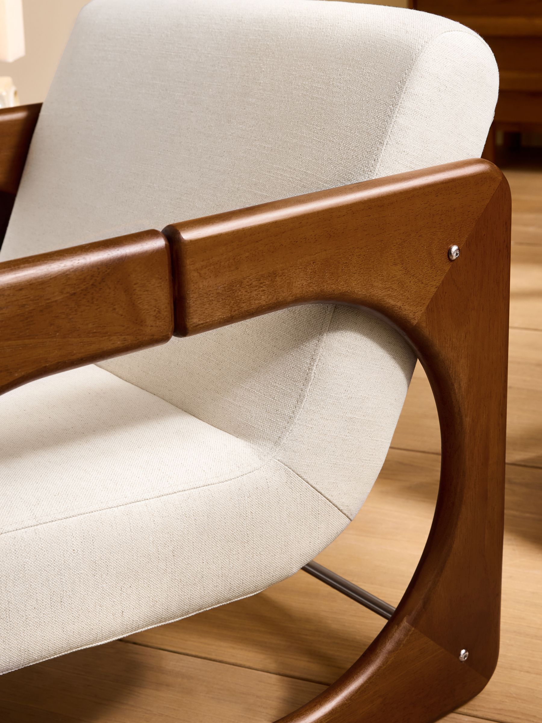 Dual Accent Chair in Woven Slub Natural Stone - Image 3 of 5