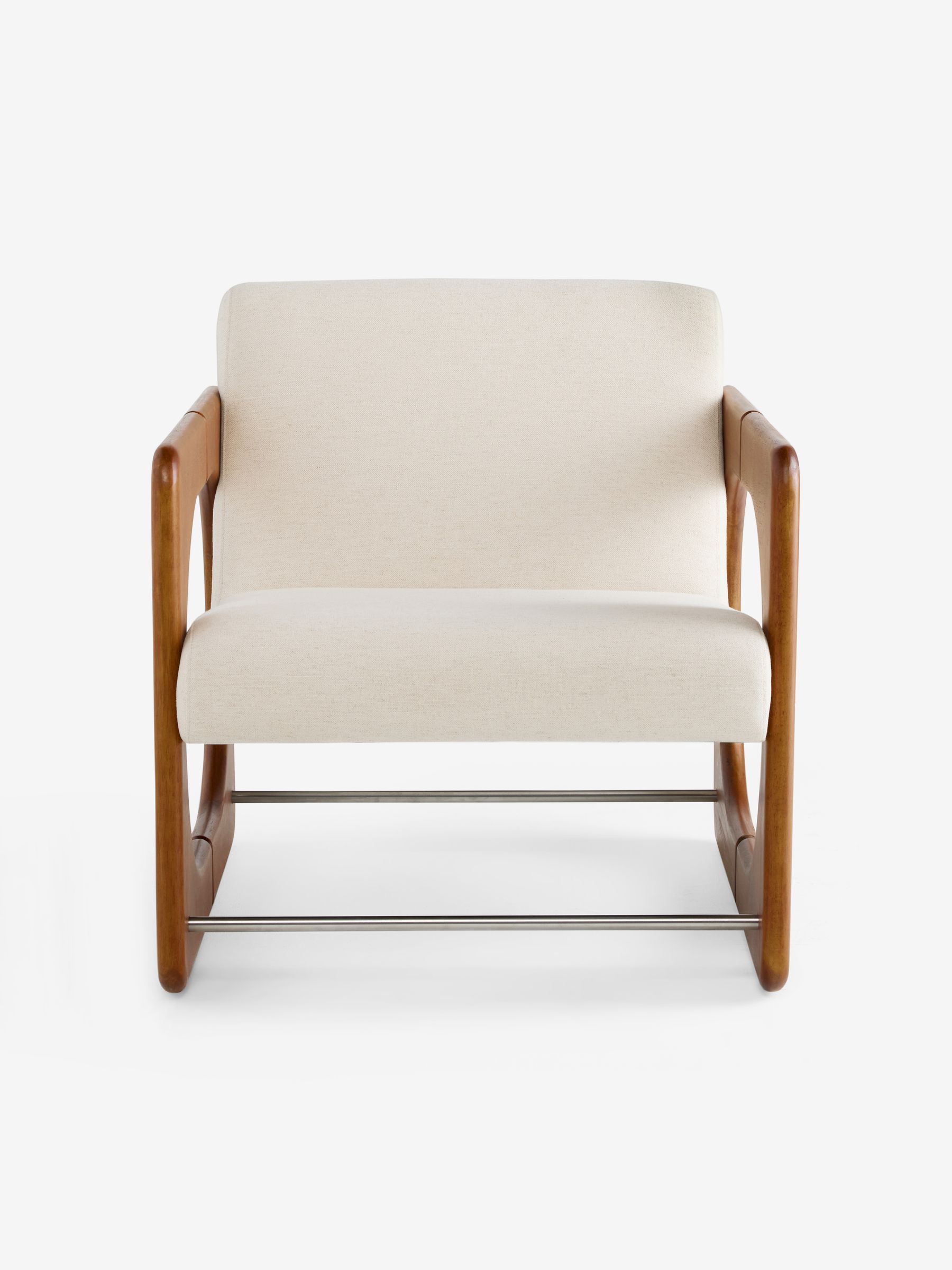 Dual Accent Chair in Woven Slub Natural Stone - Image 4 of 5