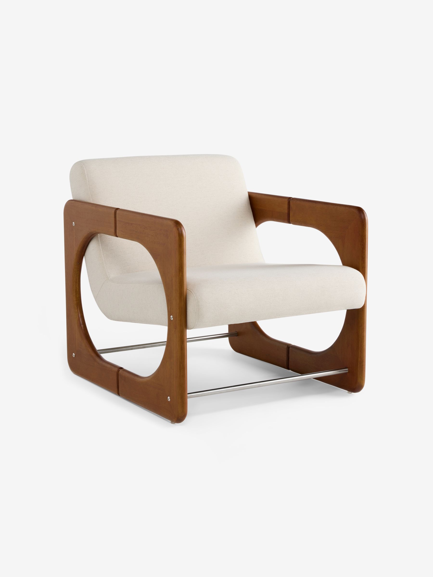 Dual Accent Chair in Woven Slub Natural Stone - Image 5 of 5