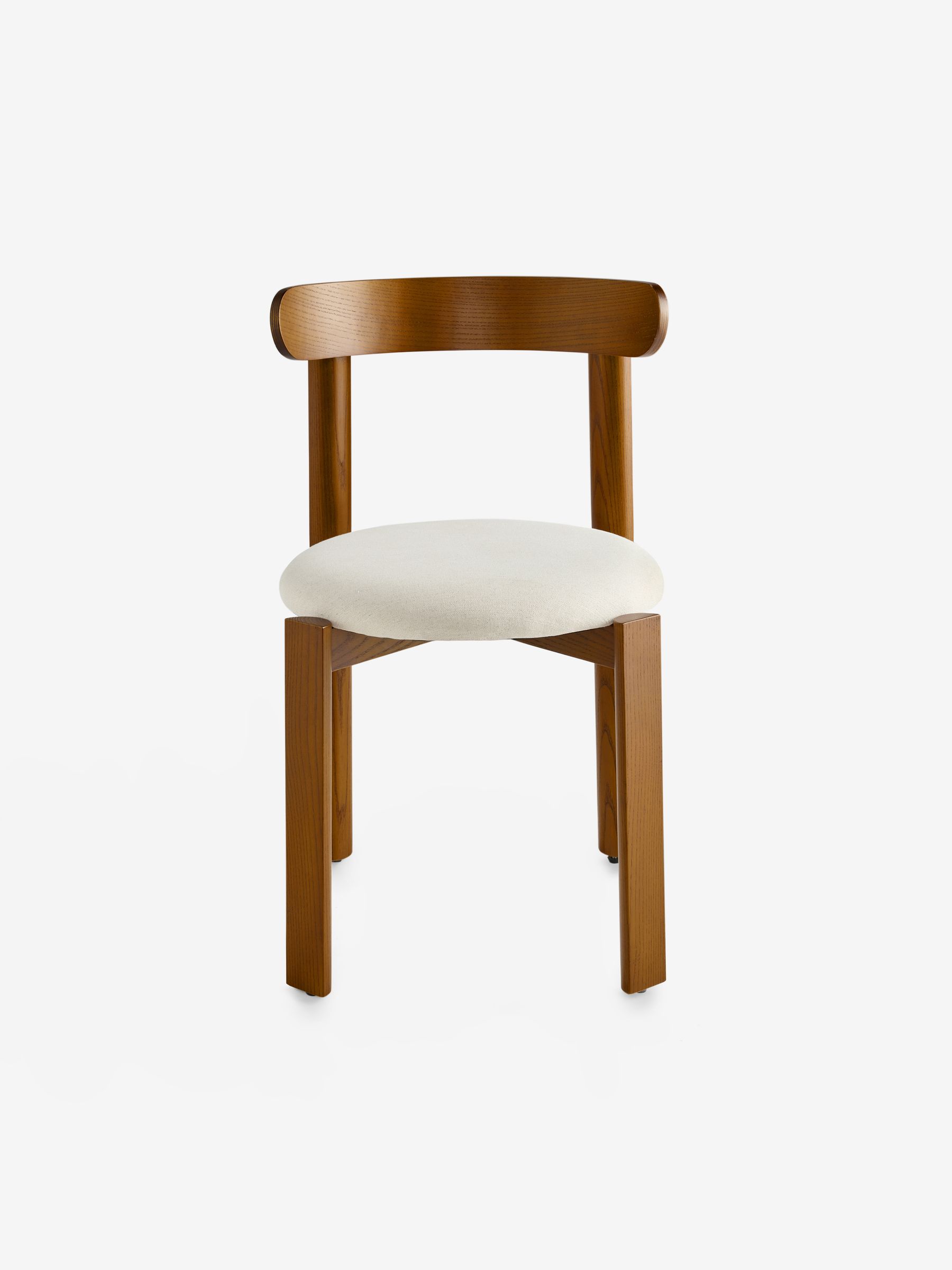 Set of 2 Plinth Dining Chairs in Woven Slub Natural Stone - Image 4 of 5