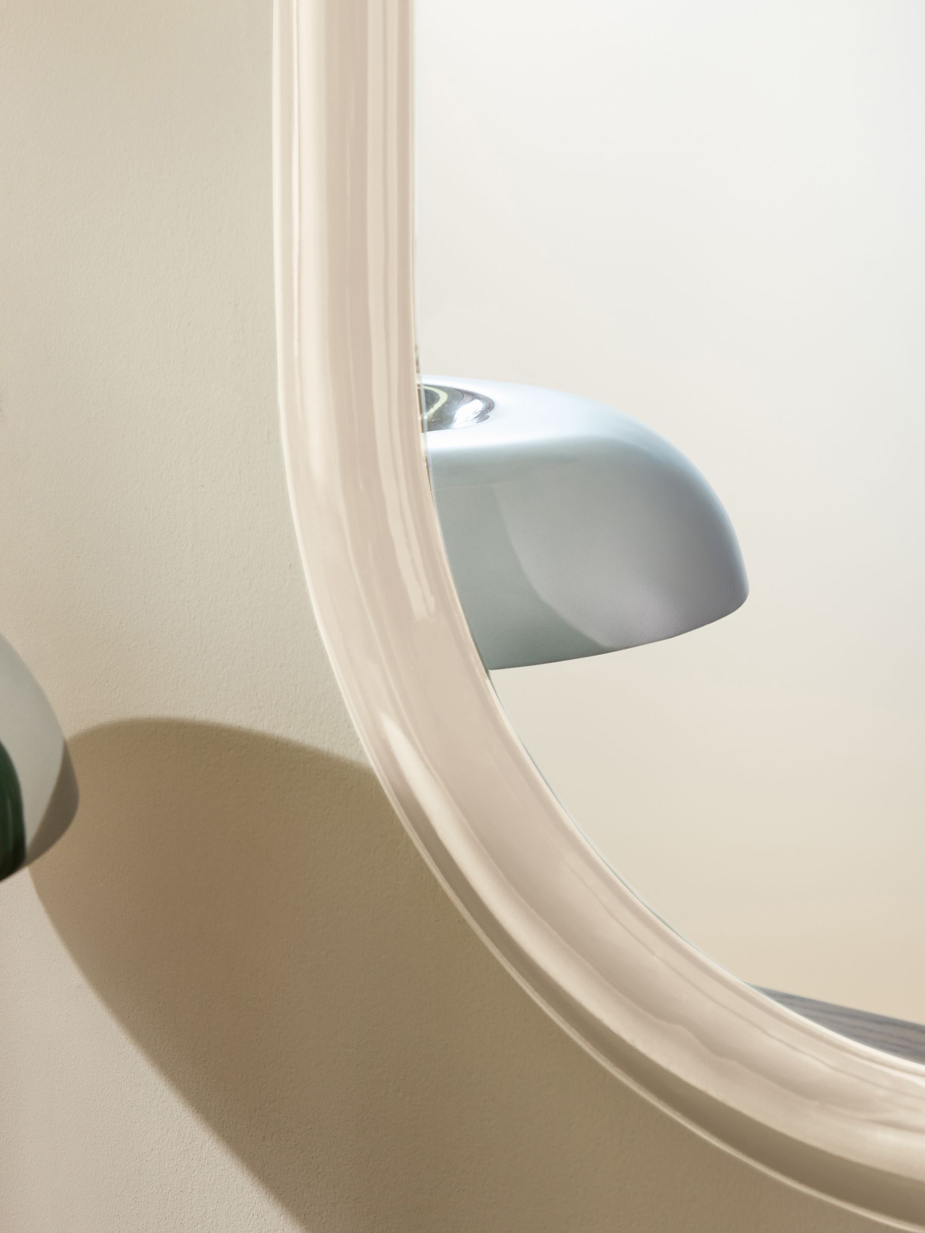 Reya Oval Mirror in Ecru White - Image 2 of 5