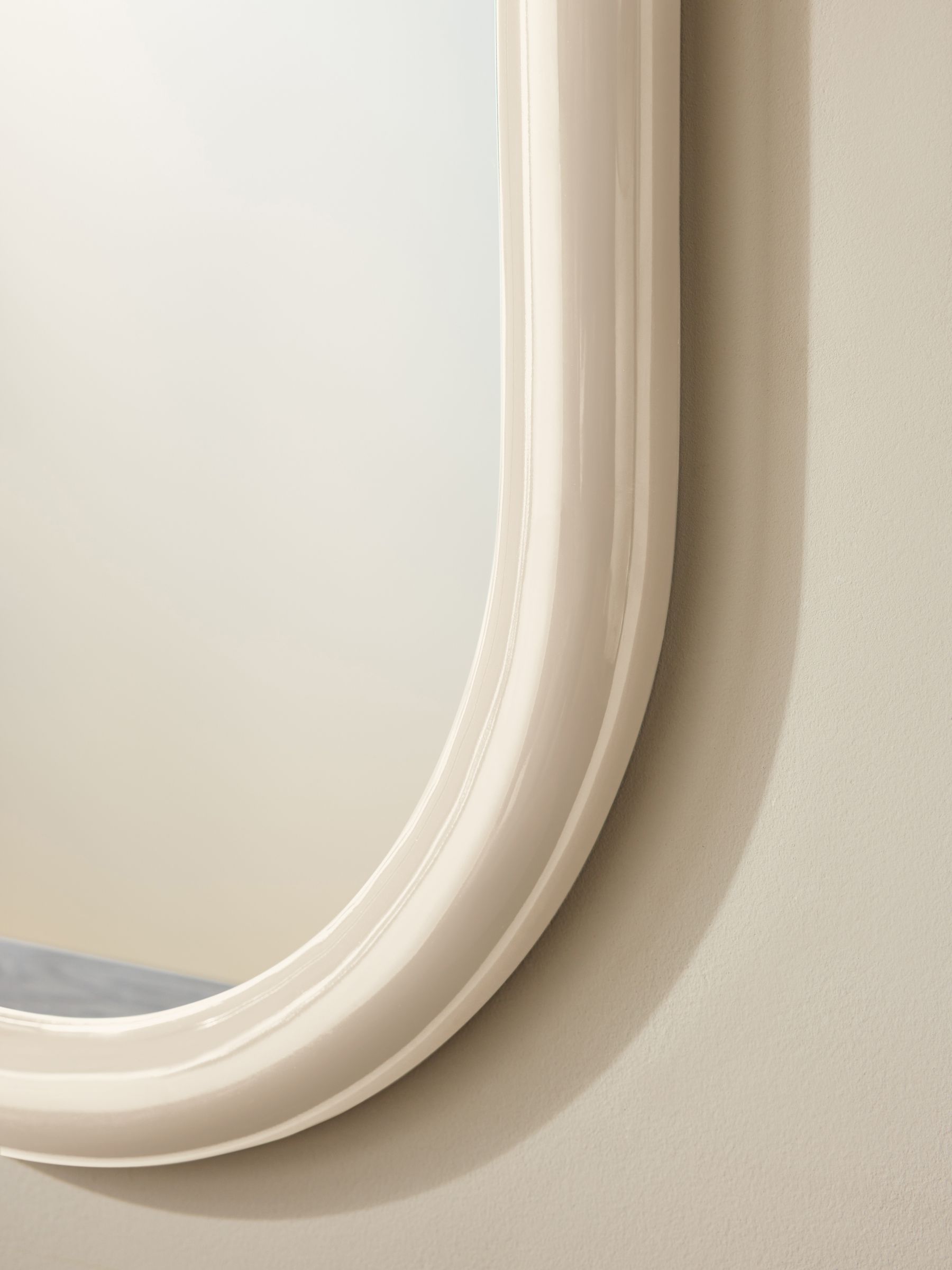 Reya Oval Mirror in Ecru White - Image 3 of 5