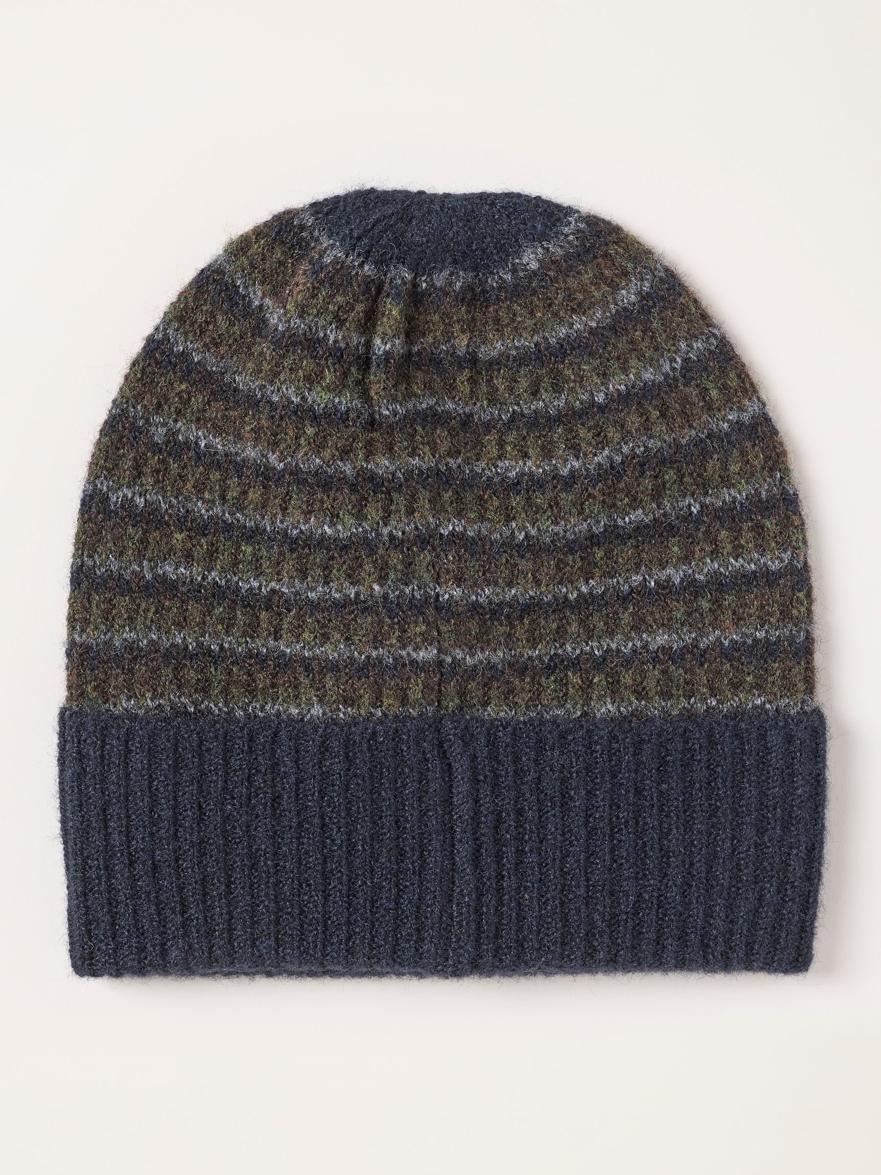 Leo Navy Stripe Beanie - Image 2 of 3 Leo Navy Stripe Beanie - Image 2 of 3