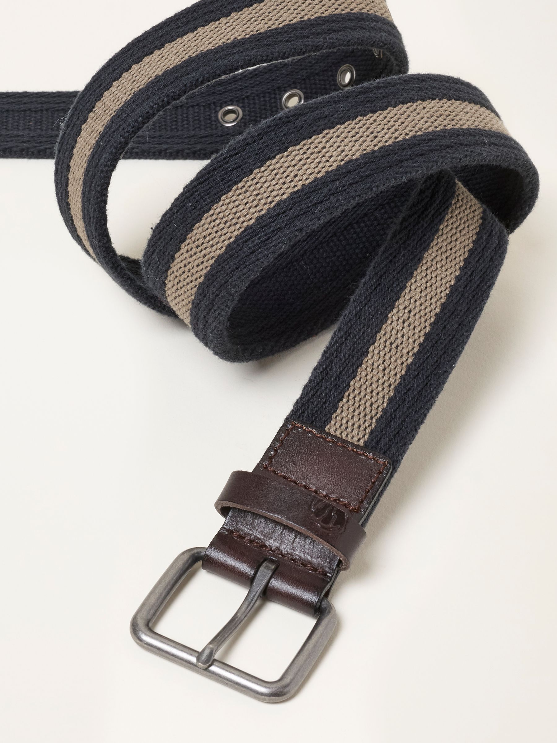 Black Stripe Webbing Belt - Image 2 of 3 Black Stripe Webbing Belt - Image 2 of 3