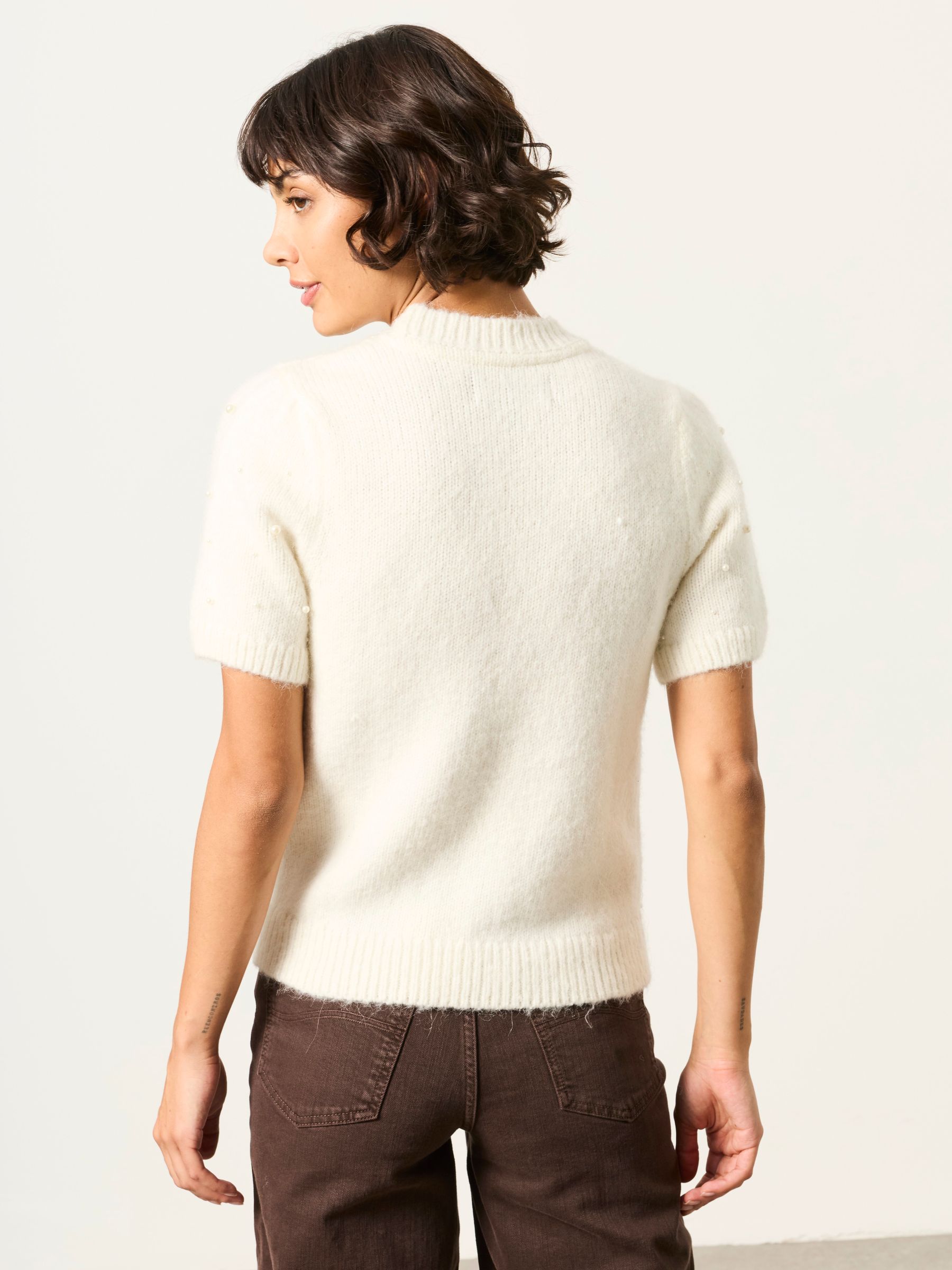 Piper Ivory Knitted Embellished Top - Image 2 of 6