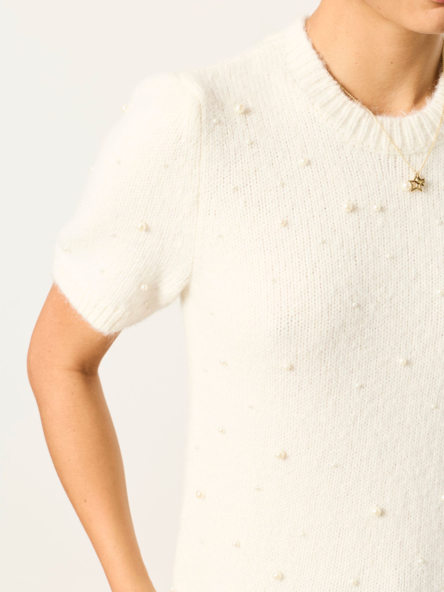 Piper Ivory Knitted Embellished Top - Image 3 of 6