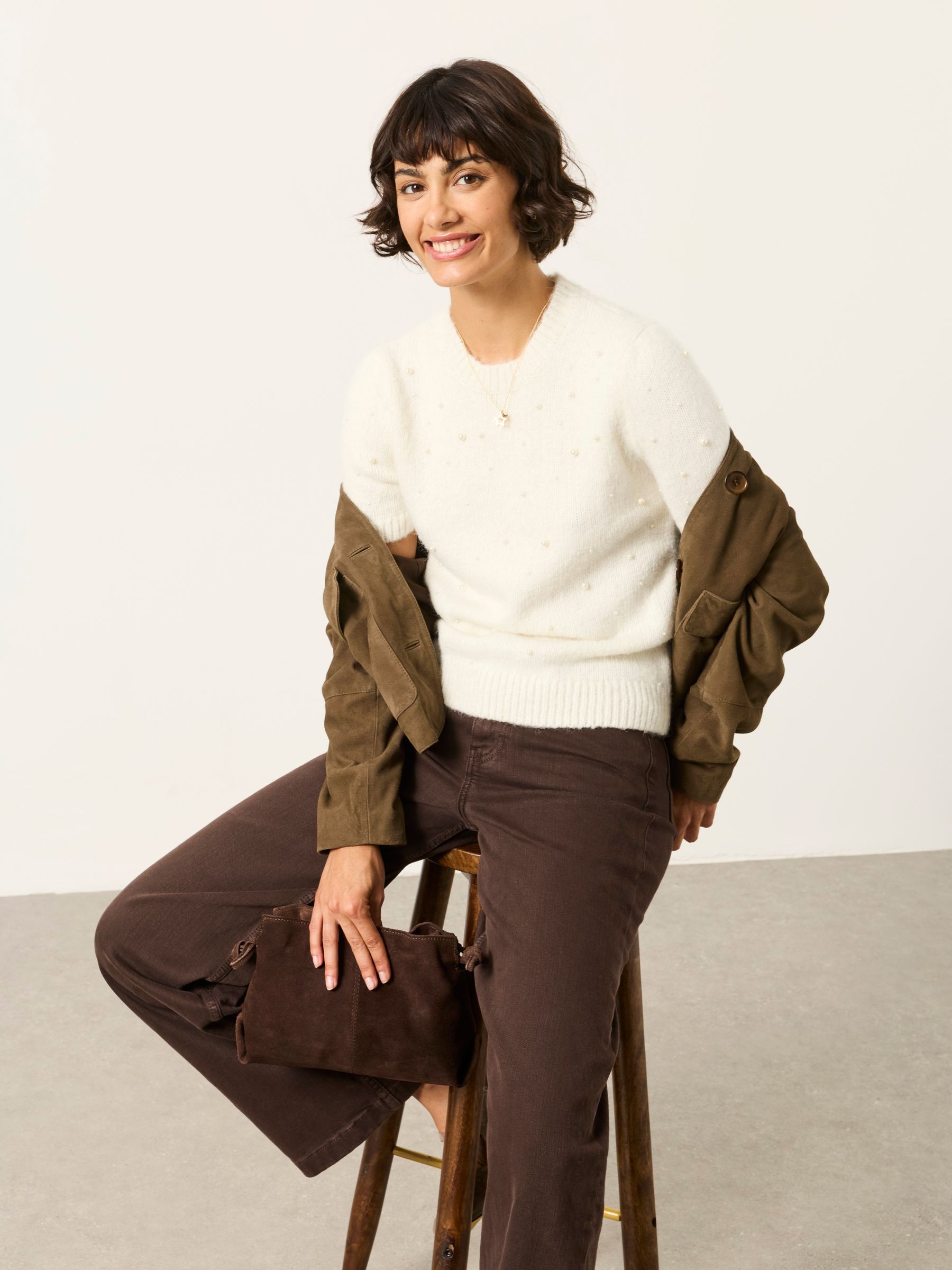 Piper Ivory Knitted Embellished Top - Image 5 of 6