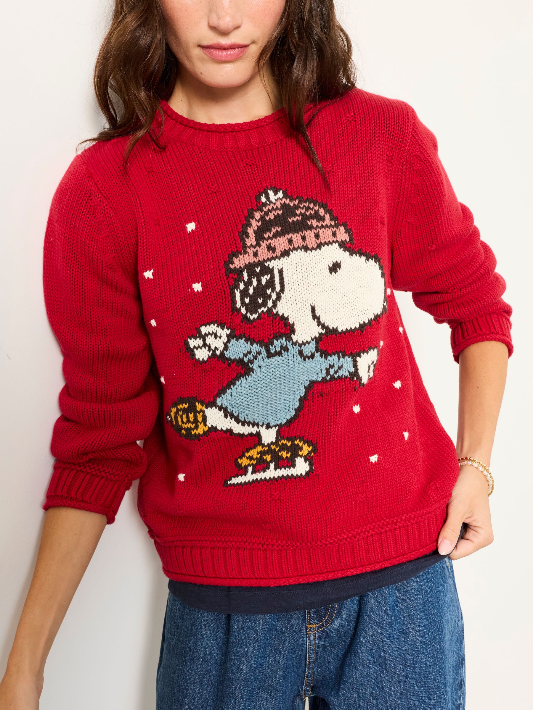 Red Snoopy Knitted Crew Jumper - Image 3 of 5