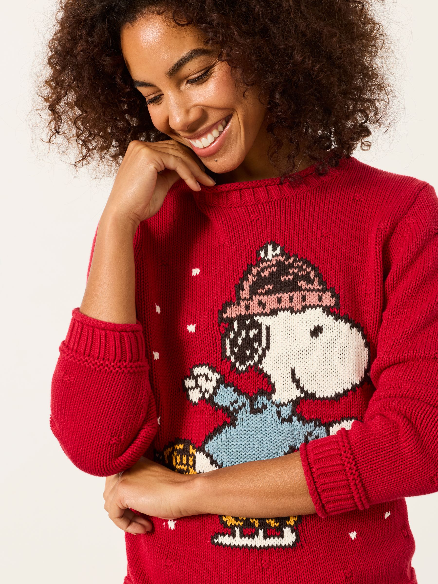 Red Snoopy Knitted Crew Jumper - Image 8 of 10