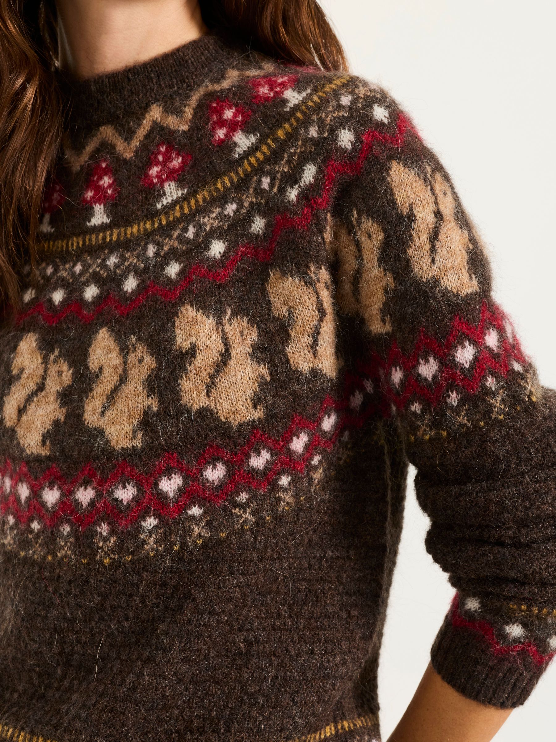 Brown Squirrel Knitted Fairisle Jumper - Image 3 of 6
