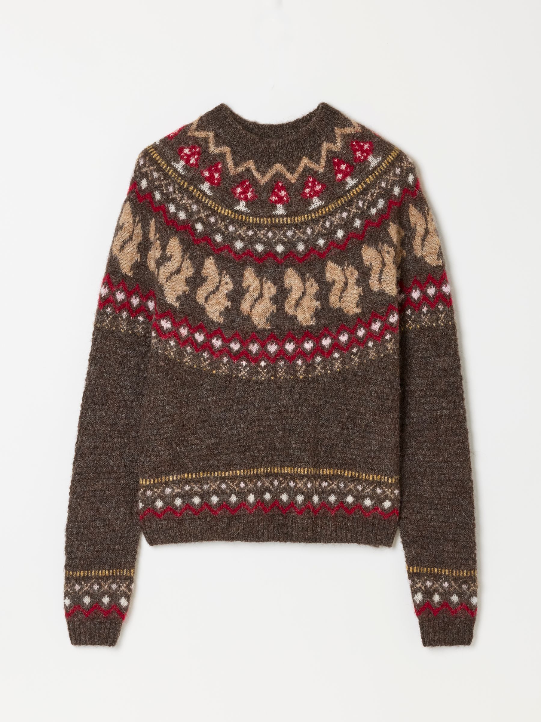 Brown Squirrel Knitted Fairisle Jumper - Image 6 of 6