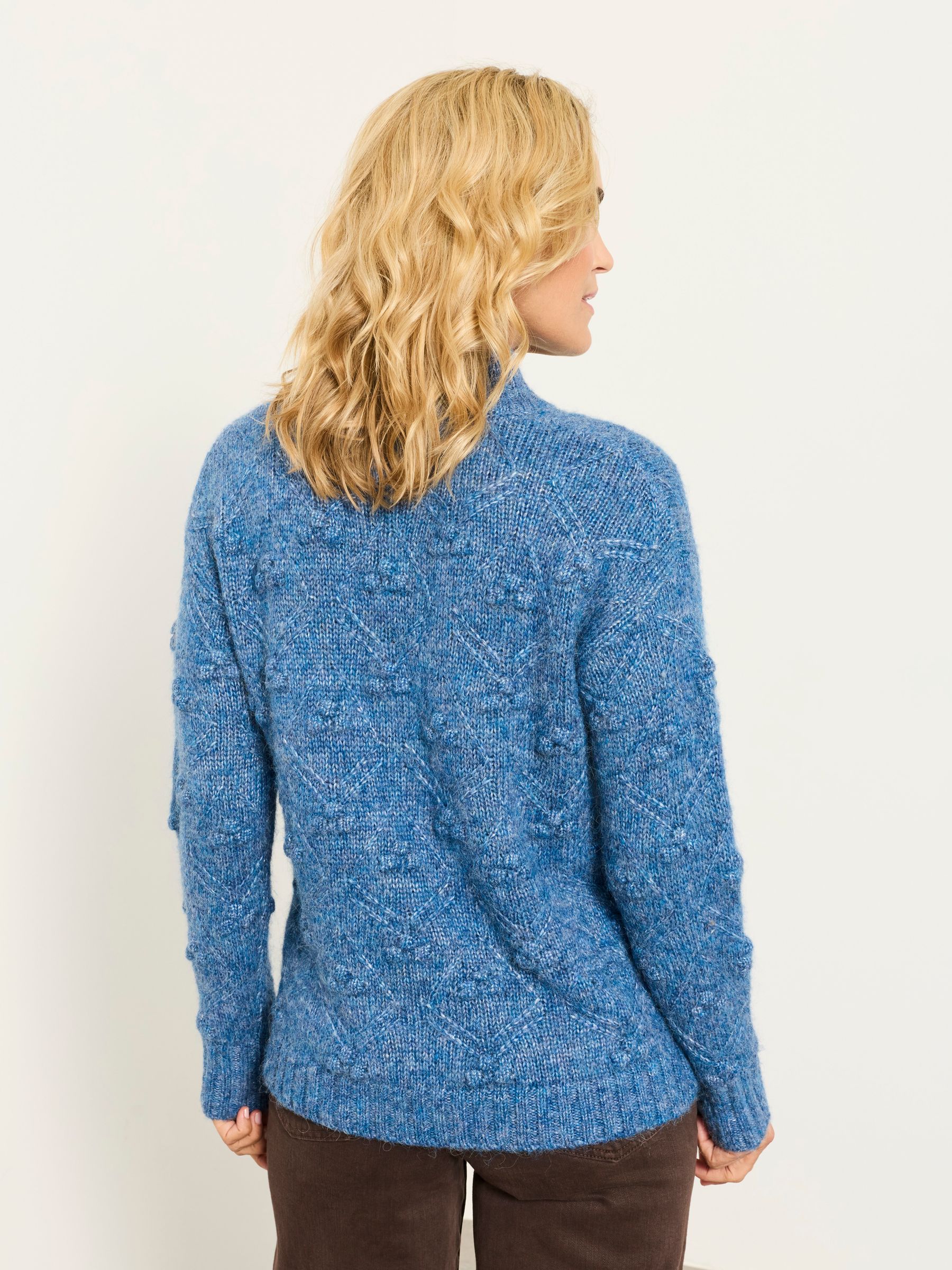 Light Blue Knitted Bobble Texture Jumper - Image 2 of 5