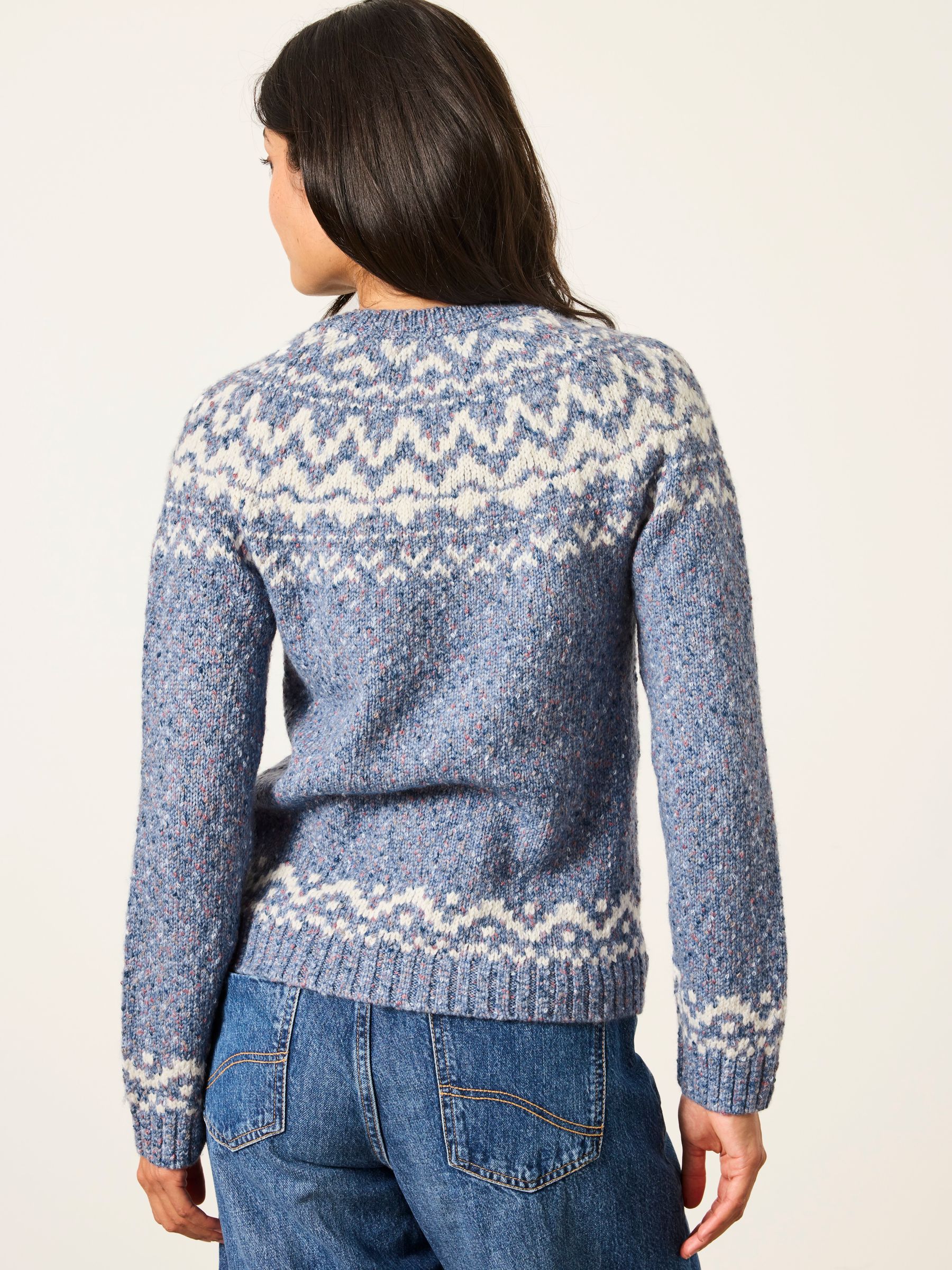Mabel Blue Fairisle Knitted Crew Jumper - Image 2 of 6
