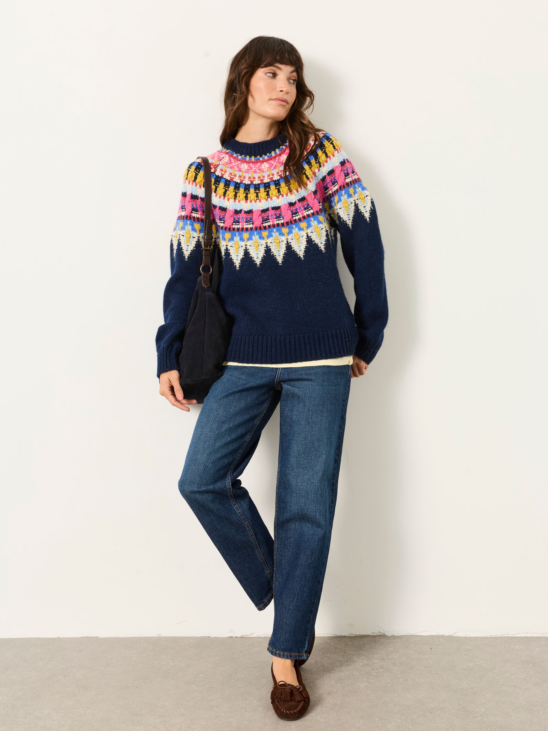 Navy Knitted Fantasy Fairisle Crew Jumper - Image 3 of 6